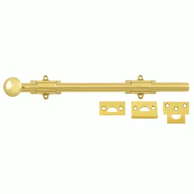 12 Inch Deltana Heavy Duty Surface Bolt (Polished Brass Finish)