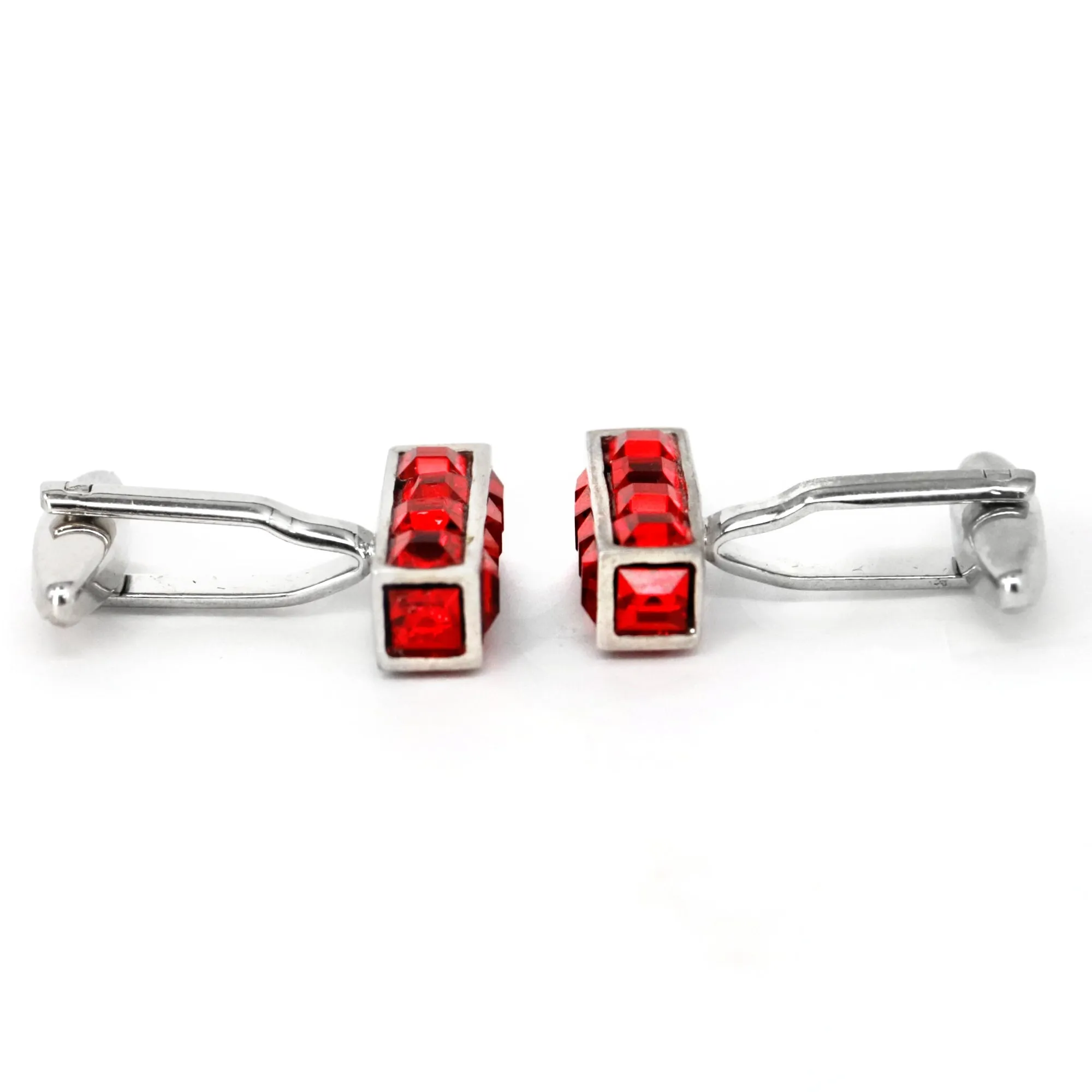 14 Red Crystal in Cylinder sqare Cufflink (Online Exclusive)