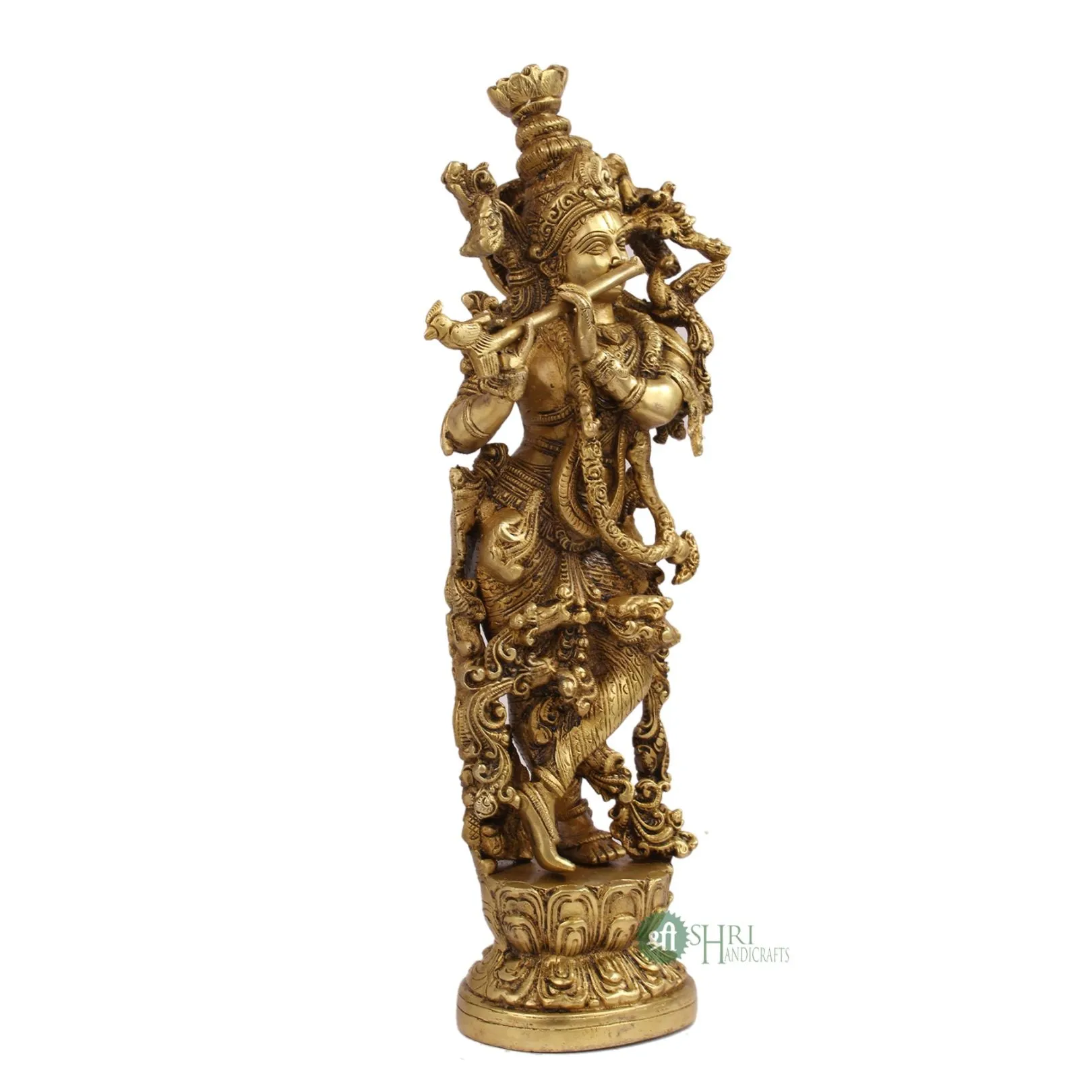 15" BRASS KRISHNA STANDING