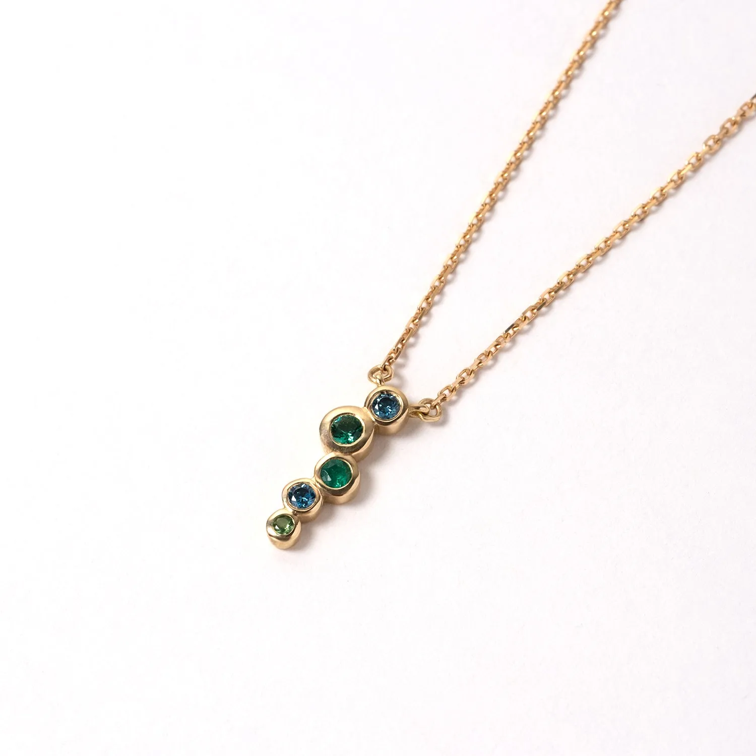 18k Emerald Green Small Cascade Pendant