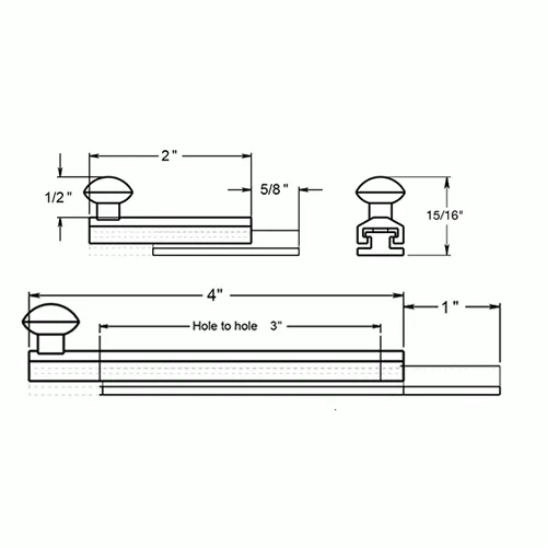 4 Inch Solid Brass Surface Bolt (Flat Black Finish)