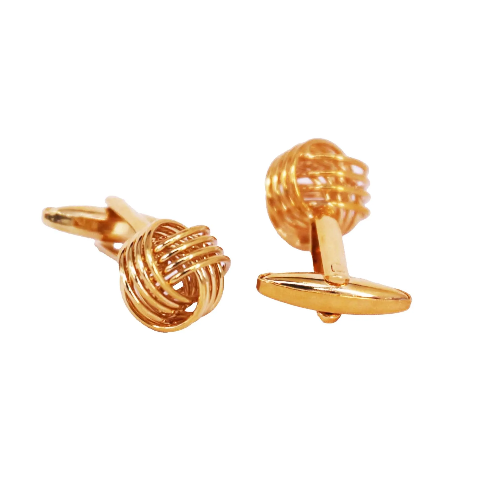 4 Wire Knot Gold Cufflinks