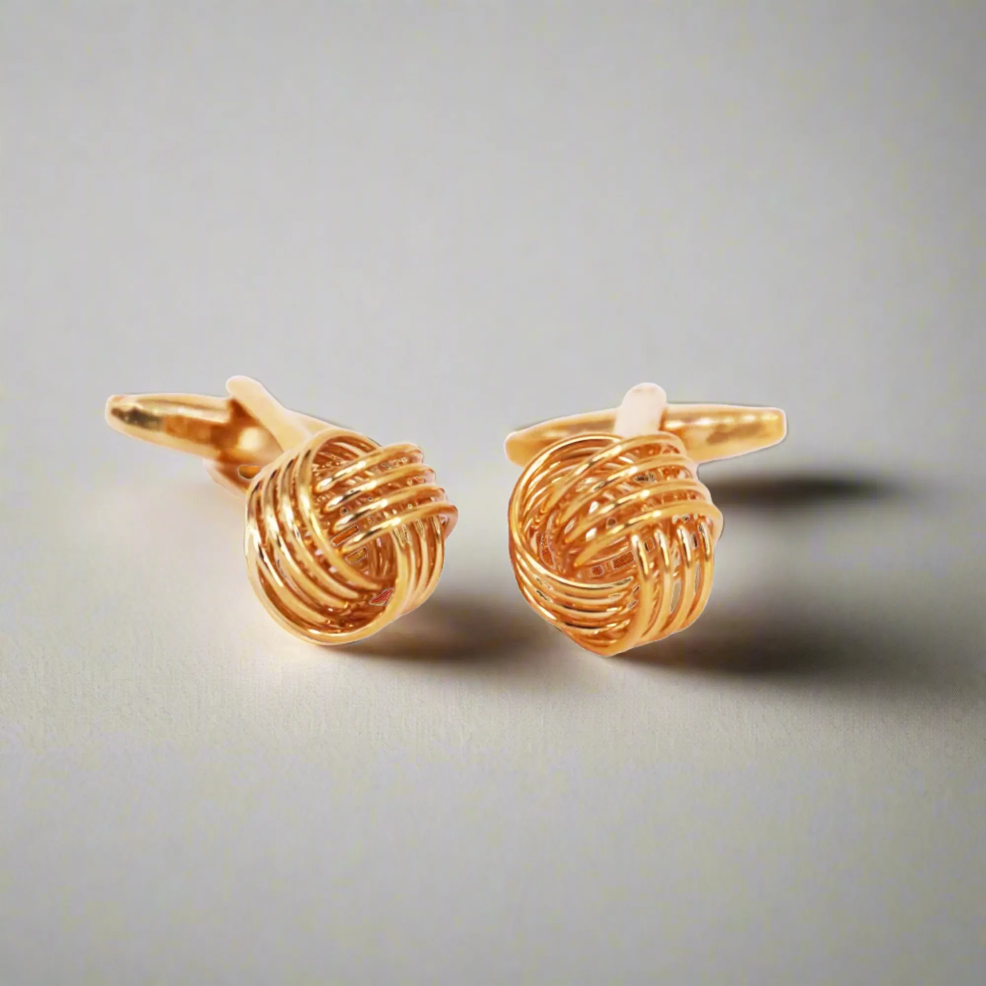 4 Wire Knot Gold Cufflinks