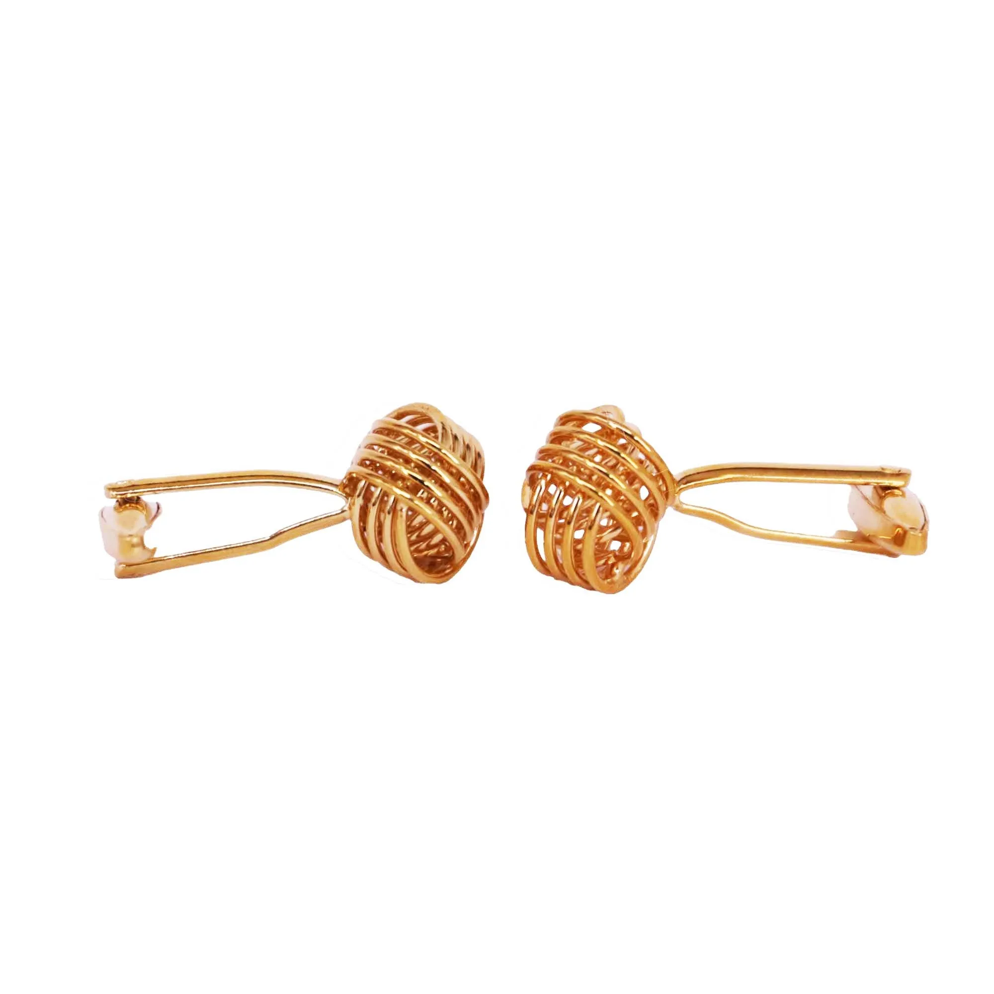 4 Wire Knot Gold Cufflinks