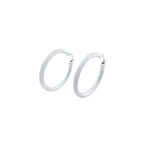 40mm Plain Hoop Earrings in Sterling Silver