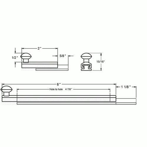 6 Inch Solid Brass Surface Bolt (Polished Brass Finish)