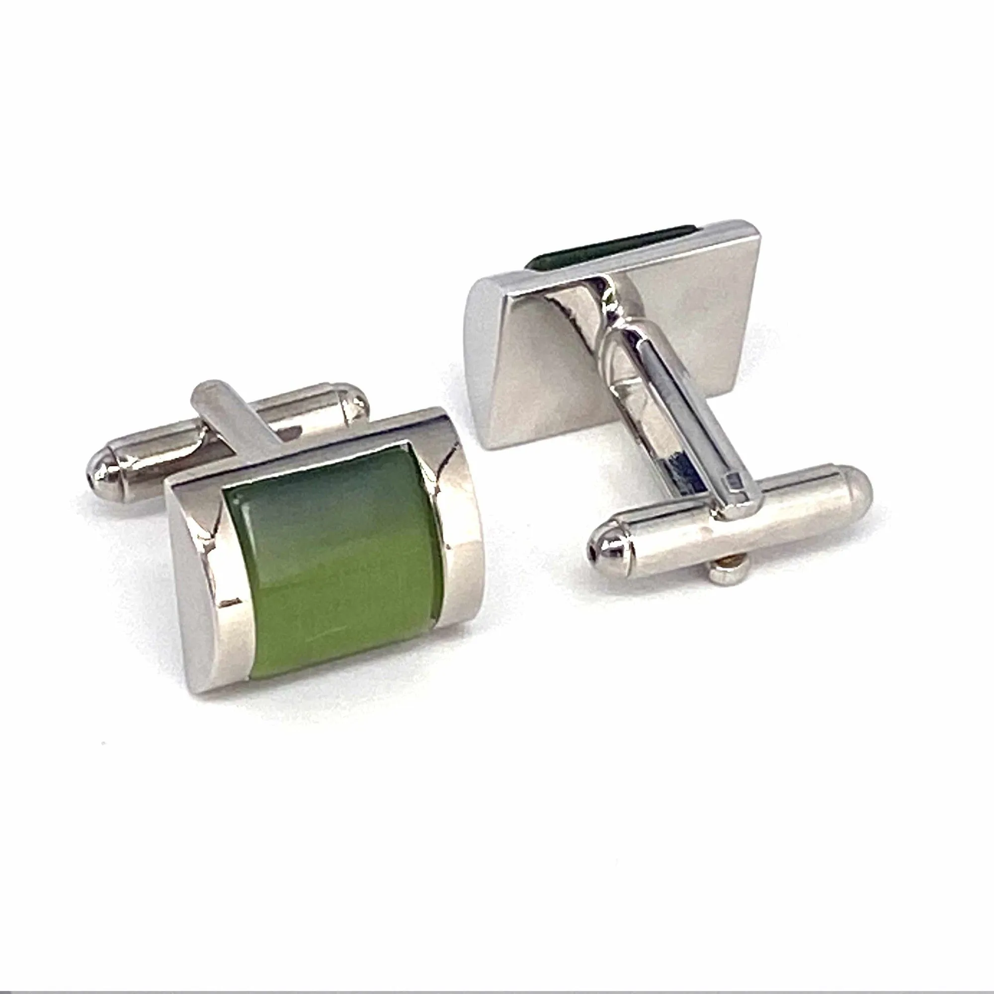 Apple Green Fiber optic D Cufflinks (Online Exclusive)