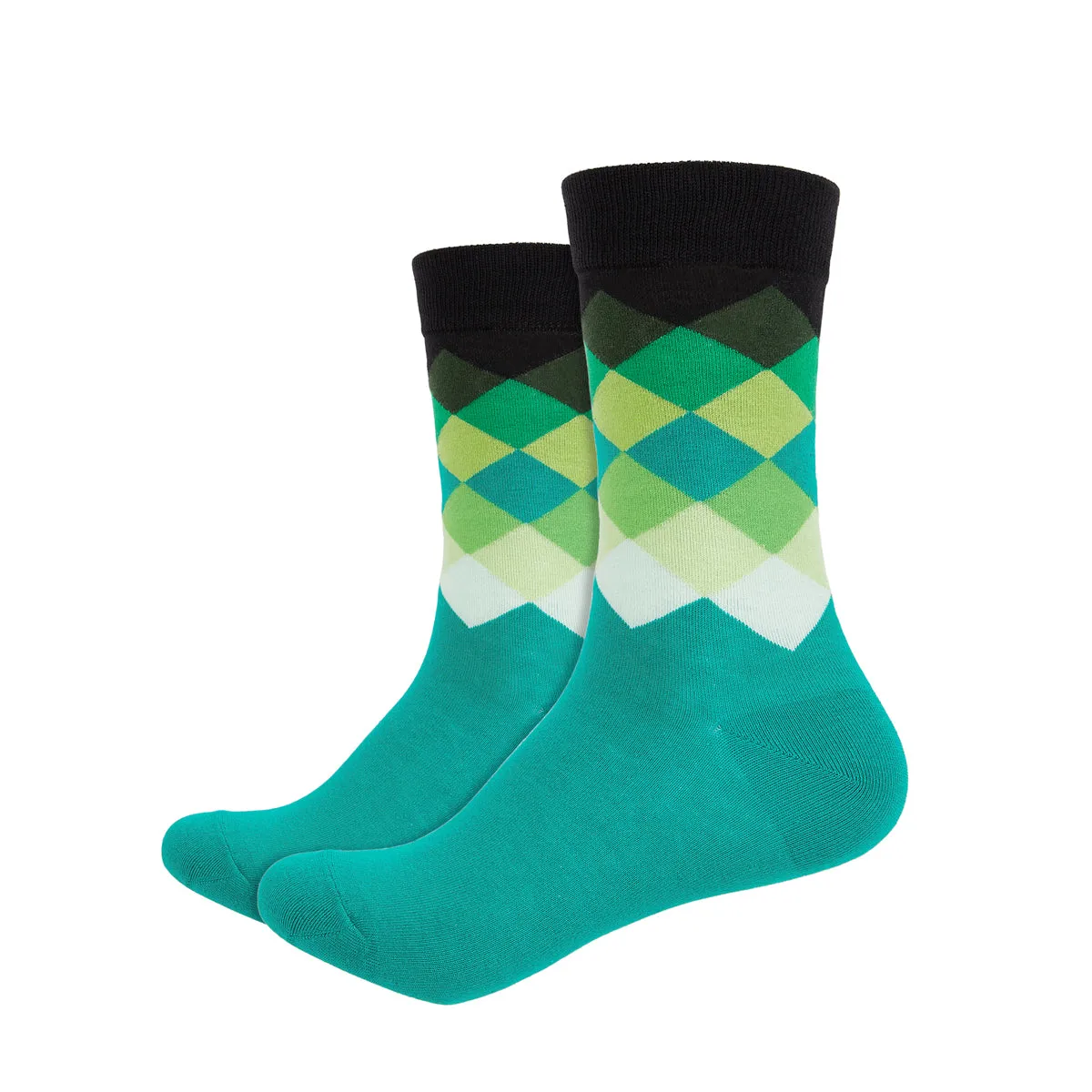 Argyle  Printed Crew Length Socks