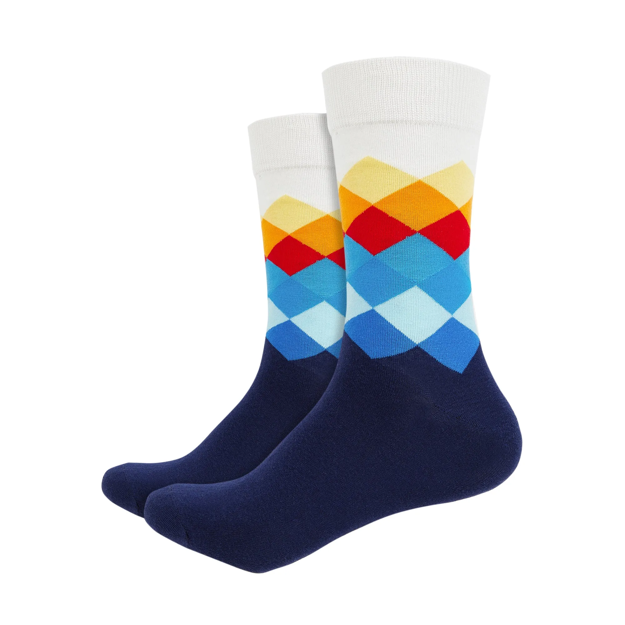 Argyle  Printed Crew Length Socks