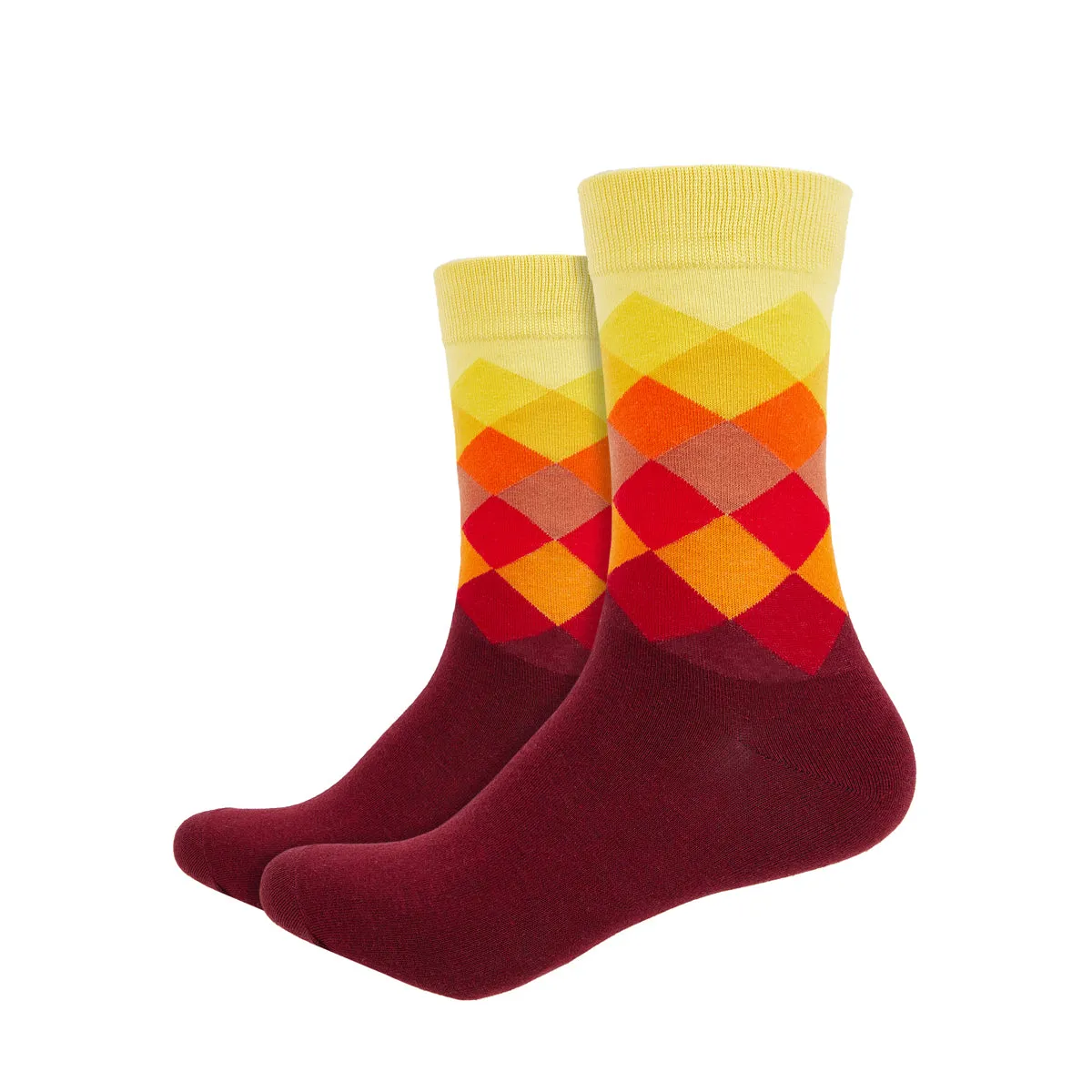 Argyle  Printed Crew Length Socks