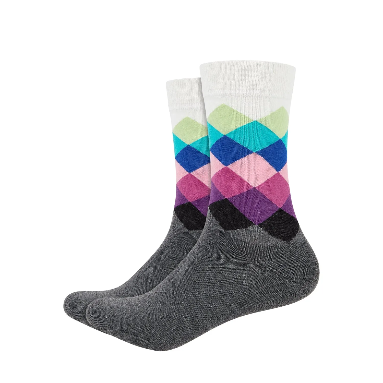 Argyle  Printed Crew Length Socks