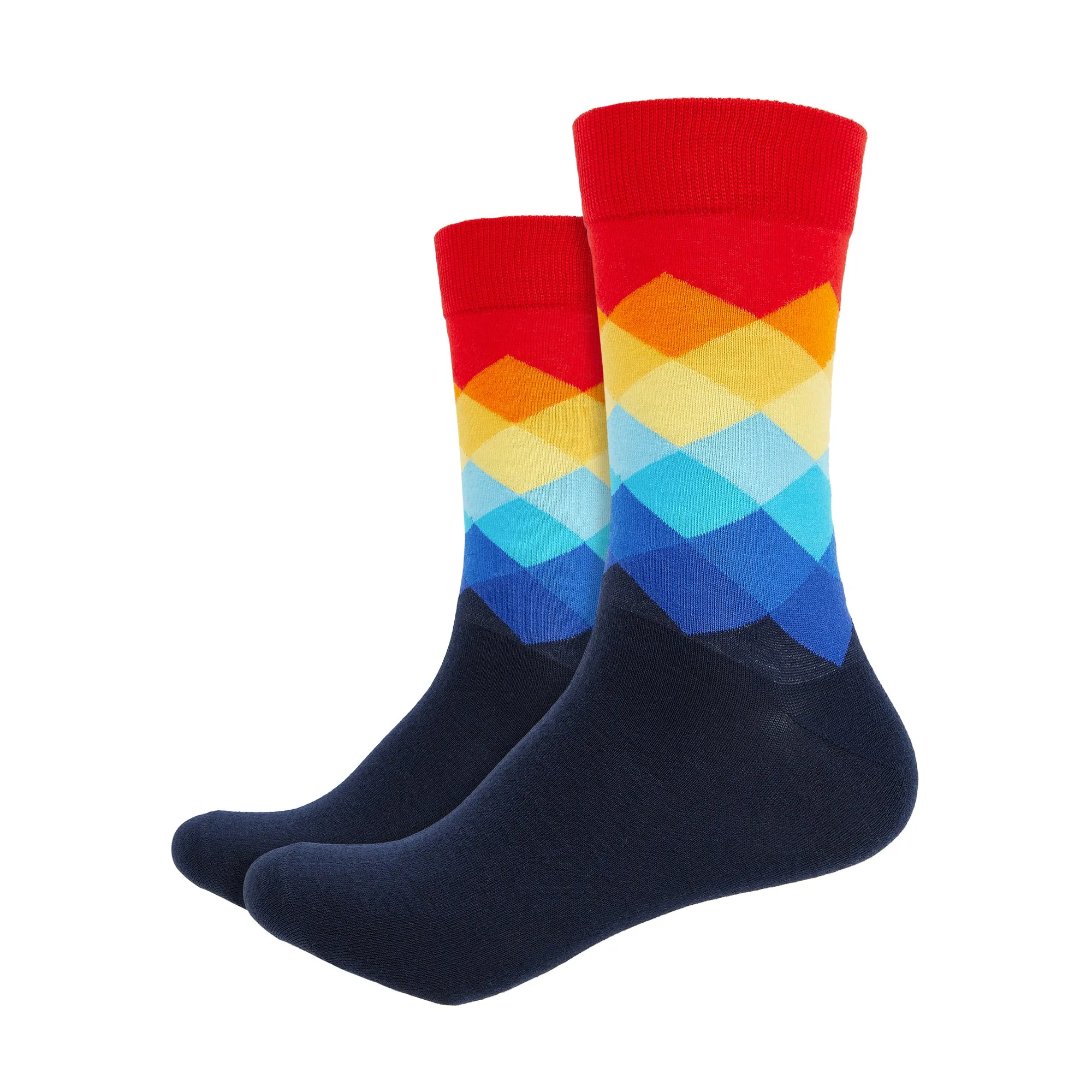 Argyle  Printed Crew Length Socks