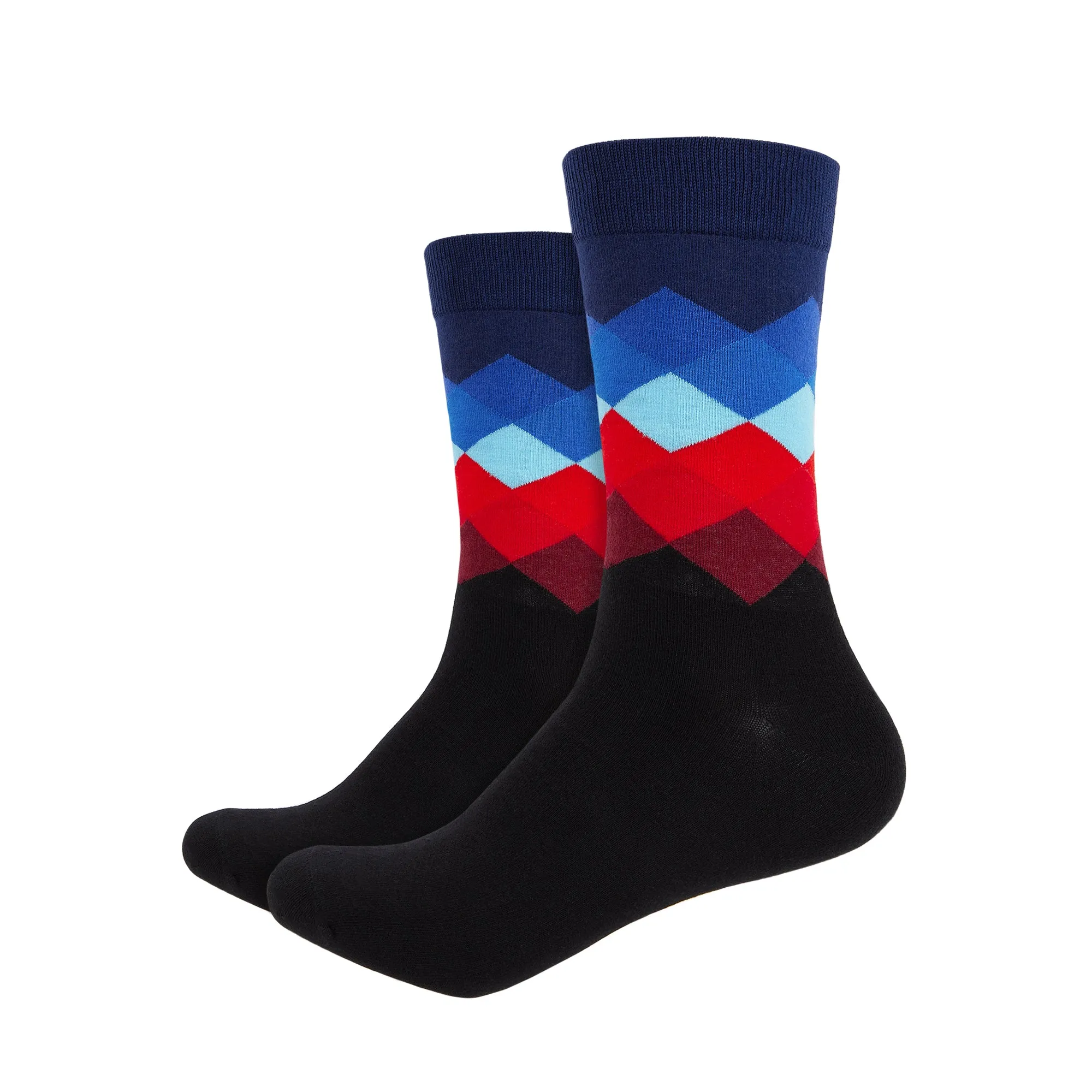 Argyle  Printed Crew Length Socks