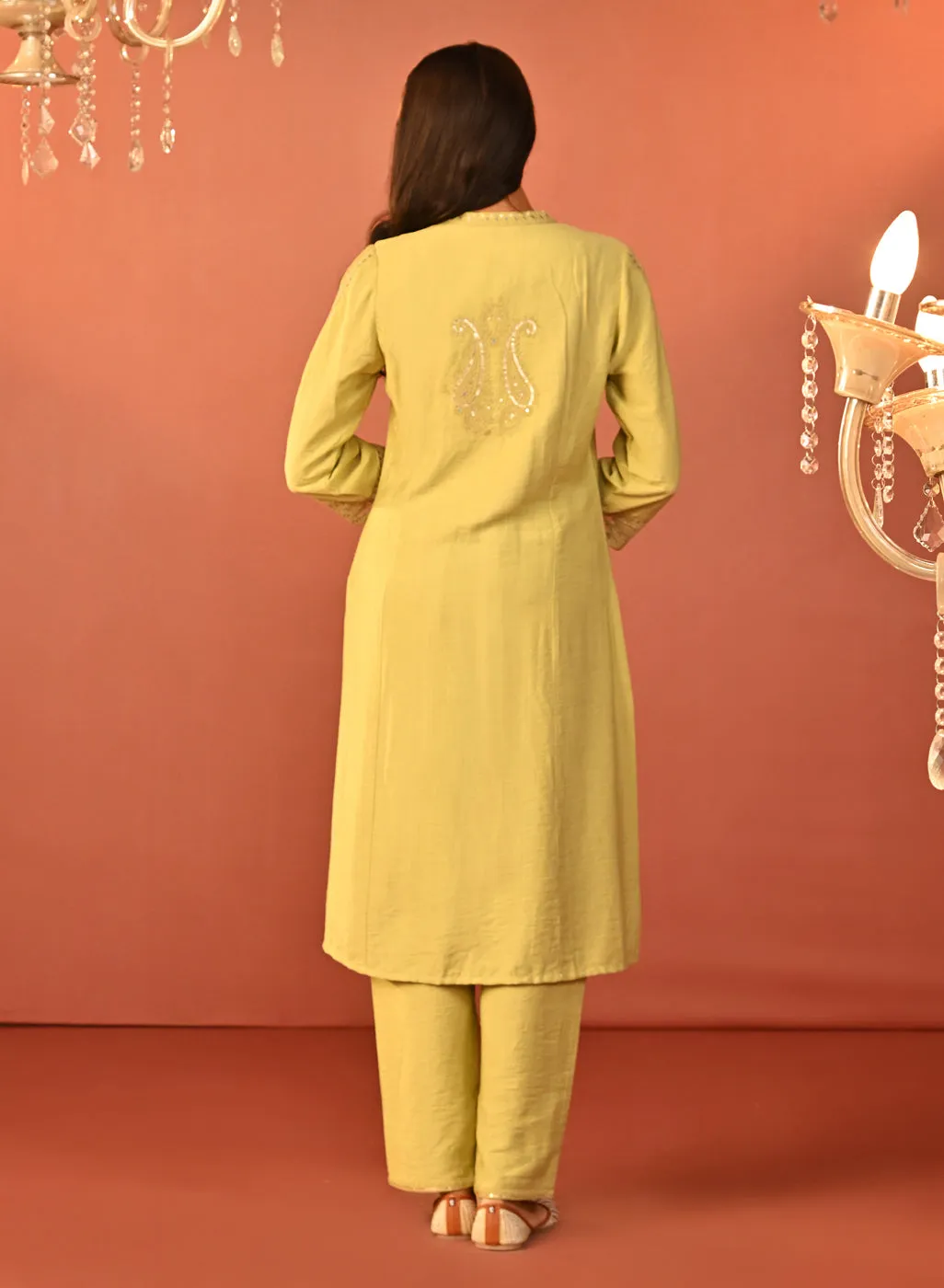 Arziya Green Embroidered Rayon Kurta Set for Women