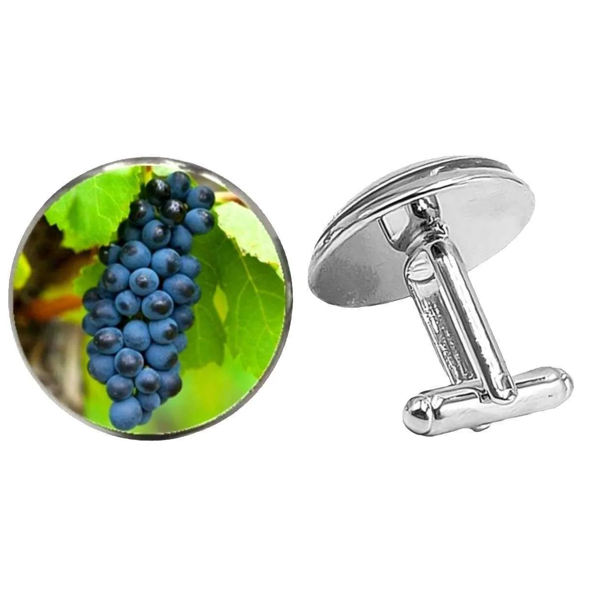 Bassin and Brown Bunch of Grapes Cufflinks - Green/Blue