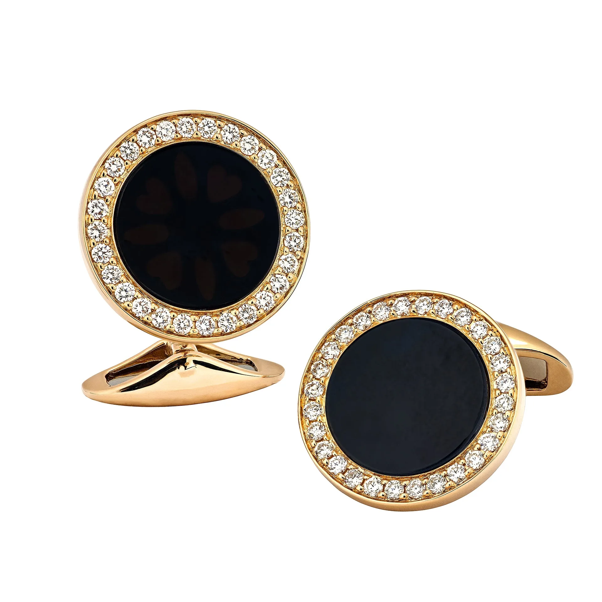 Black Onyx & Diamond 18K Gold Cufflinks | Jan Leslie