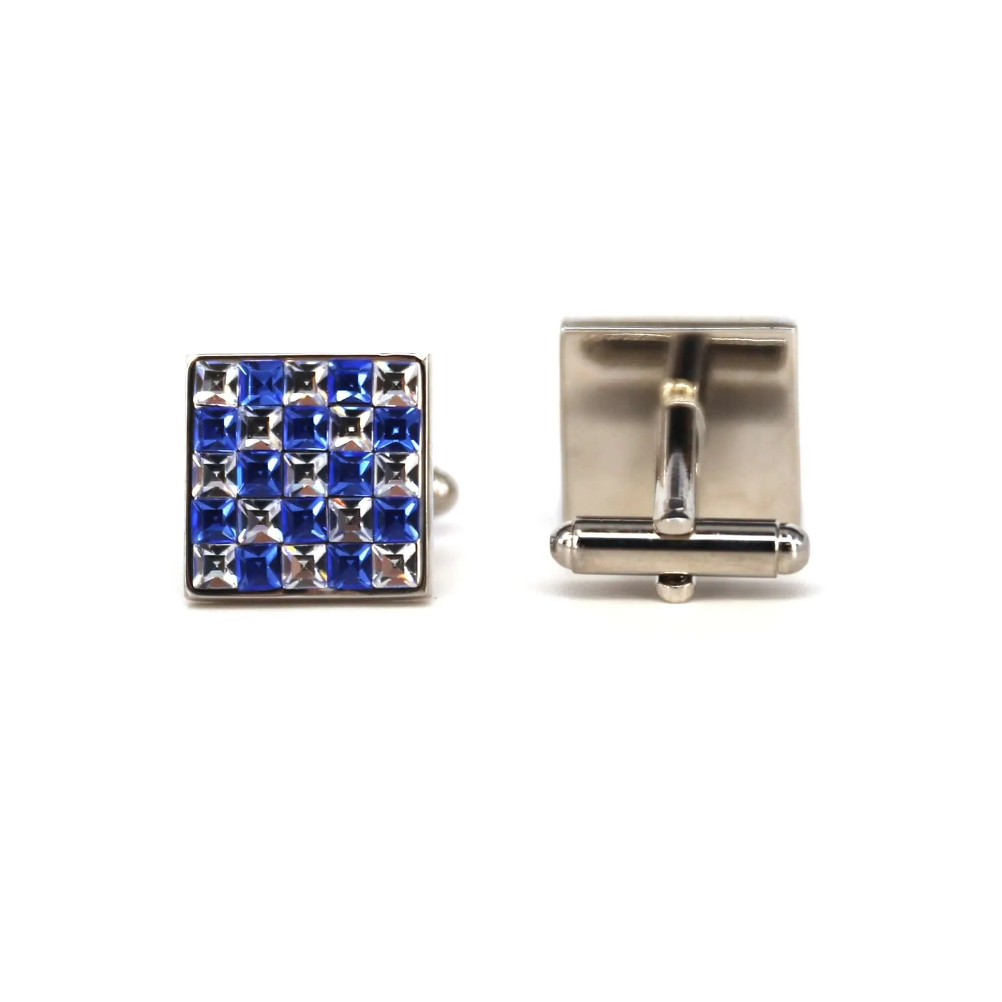 Blue and White Crystal Cufflinks (Online Exclusive)