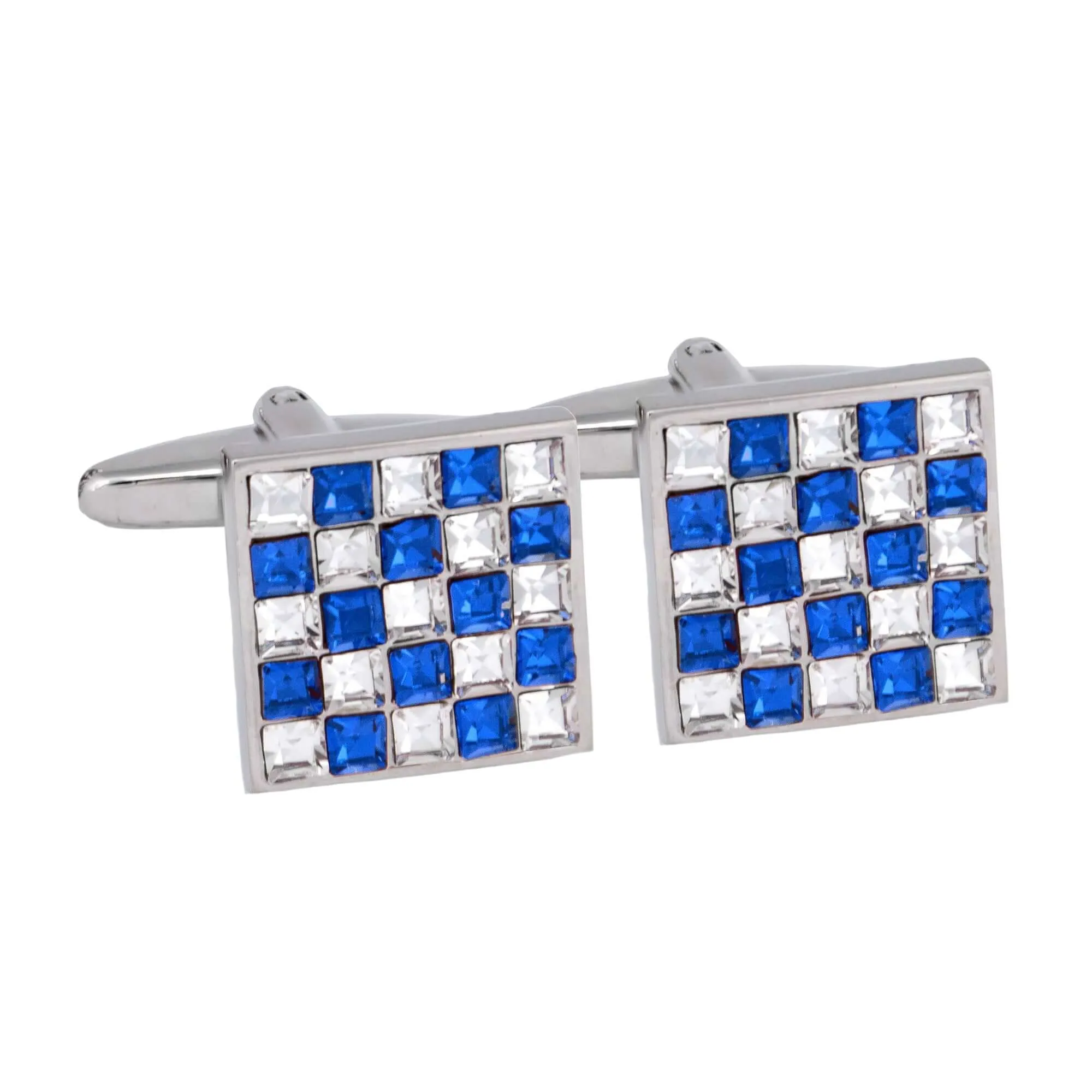 Blue and White Crystal Cufflinks (Online Exclusive)