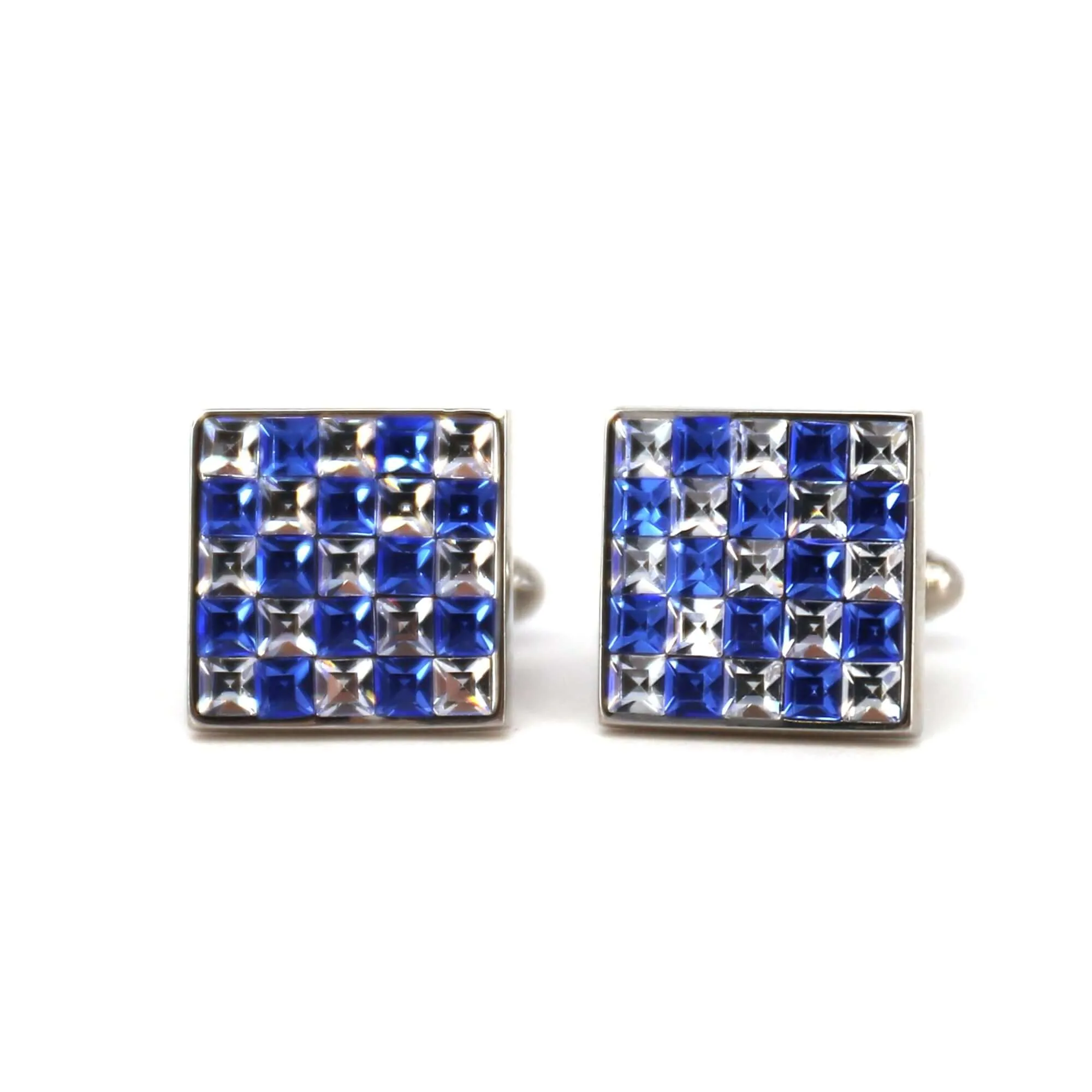 Blue and White Crystal Cufflinks (Online Exclusive)