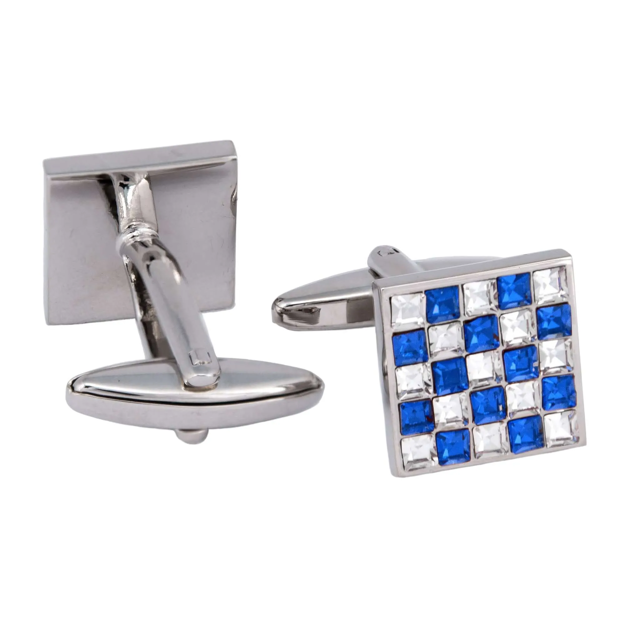 Blue and White Crystal Cufflinks (Online Exclusive)