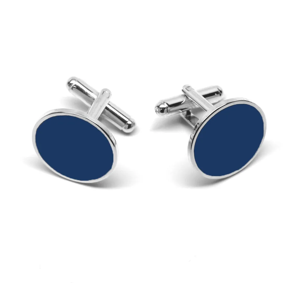 Blue Round Cufflinks