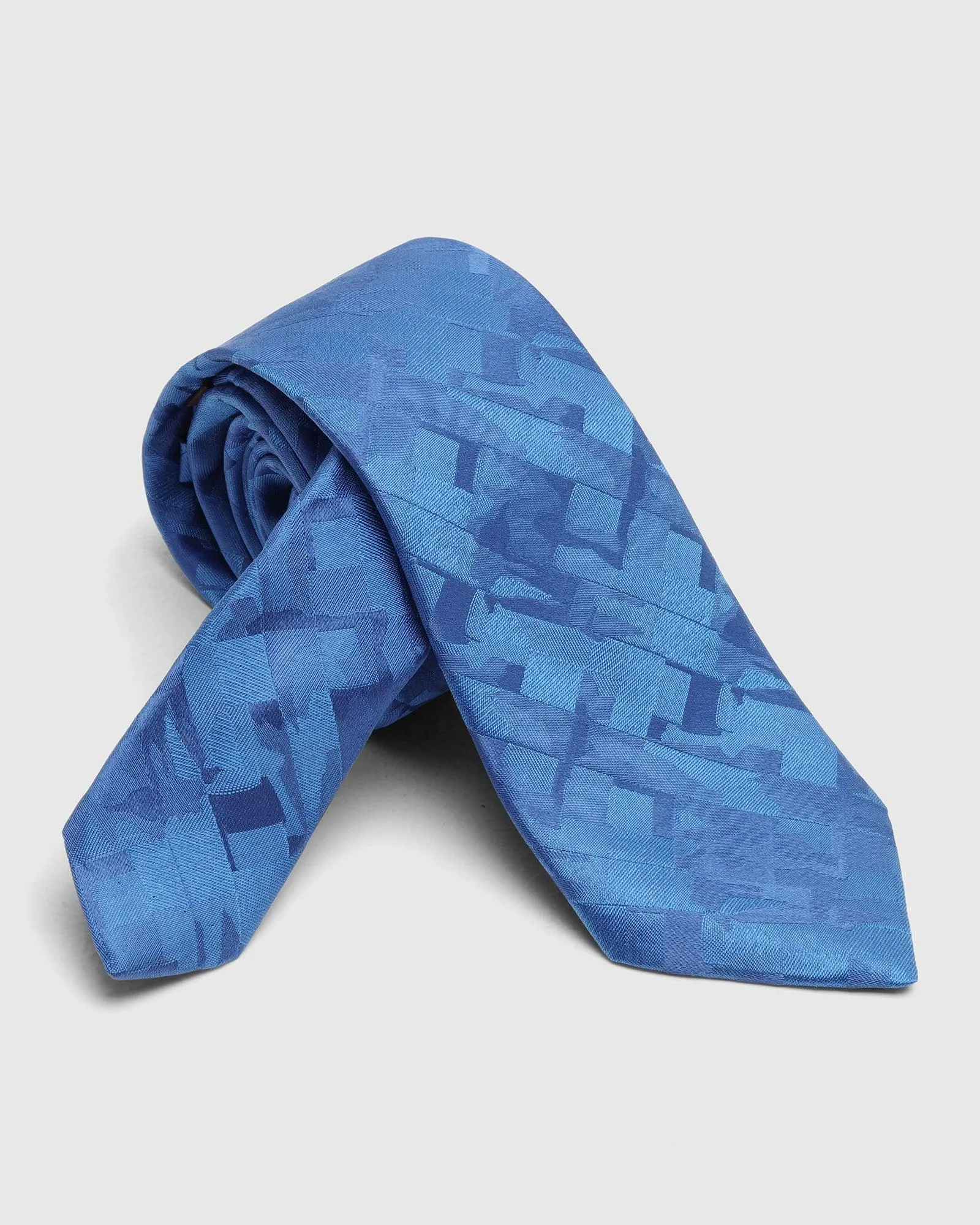 Boxed Combo Printed Tie With Pocket Square And Cufflink In Blue - Tiger