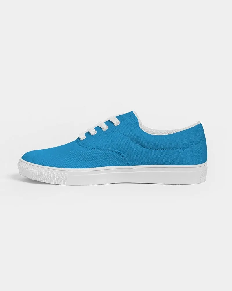 Bright Blue Cyan Men's Canvas Sneakers | Men's | Bright Pure Blue Cyan | C100M25Y0K0