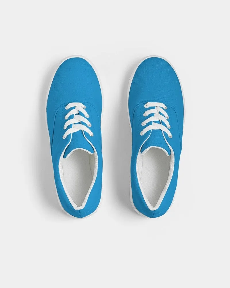 Bright Blue Cyan Men's Canvas Sneakers | Men's | Bright Pure Blue Cyan | C100M25Y0K0