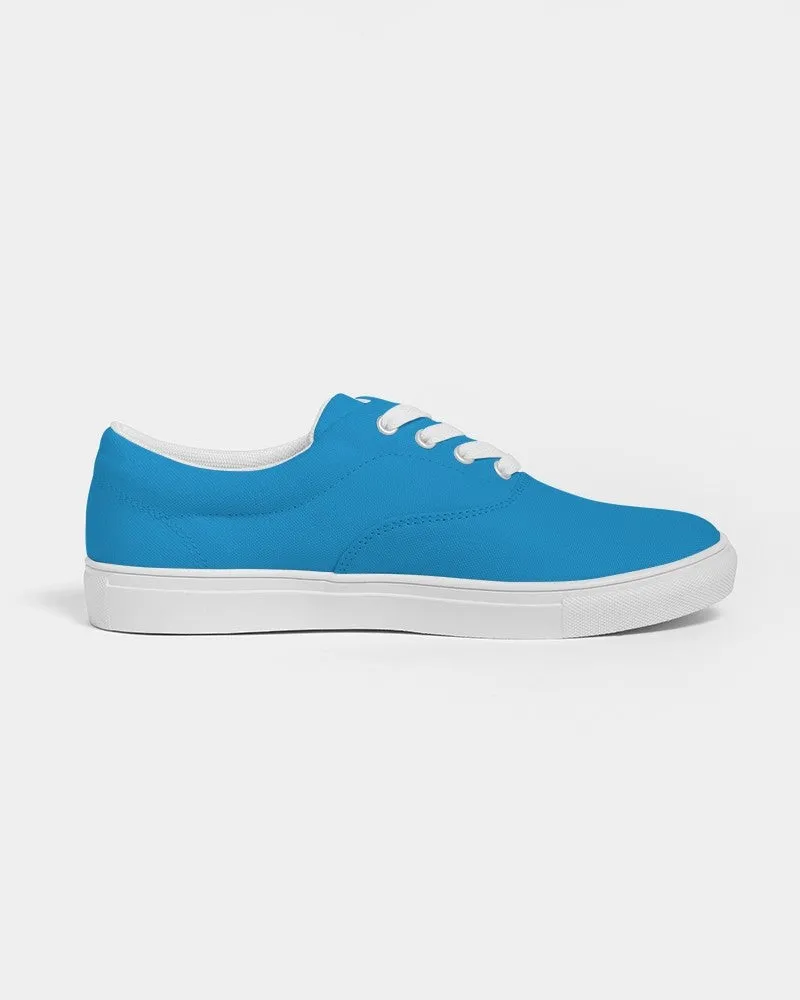 Bright Blue Cyan Men's Canvas Sneakers | Men's | Bright Pure Blue Cyan | C100M25Y0K0