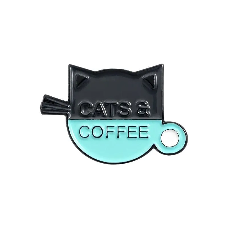 Caffeine Cats Enamel Pin