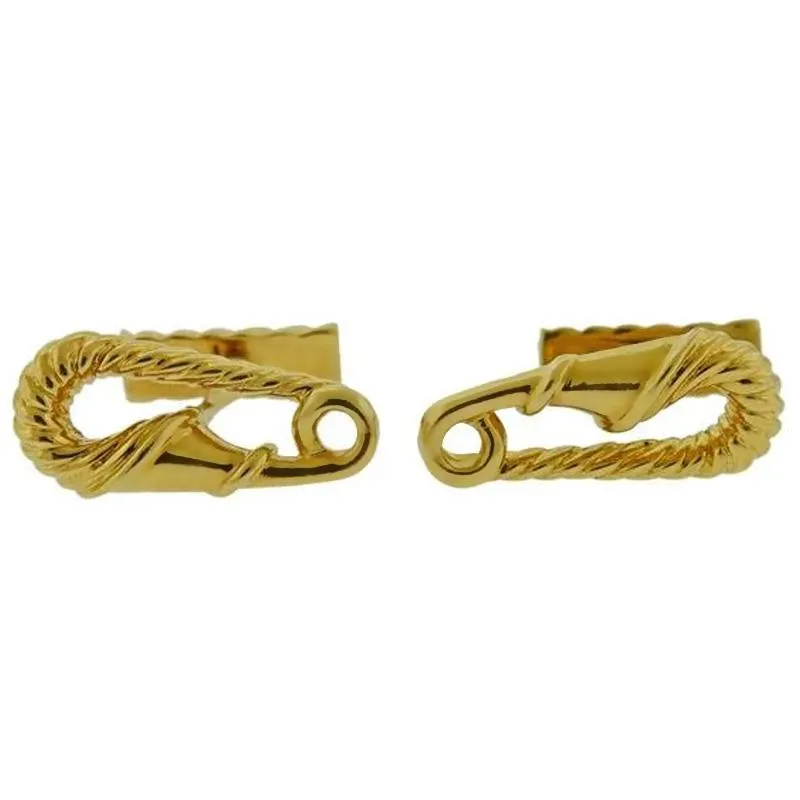 Cartier Safety Pin 18k Yellow Gold Cufflinks