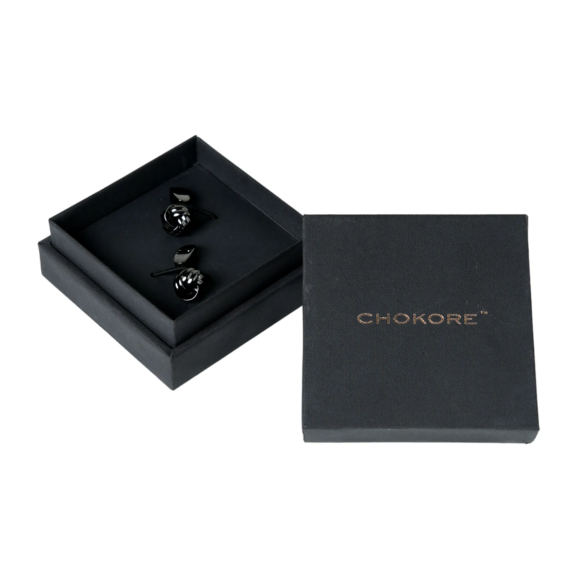 Chokore  Knot Cufflinks (Black)