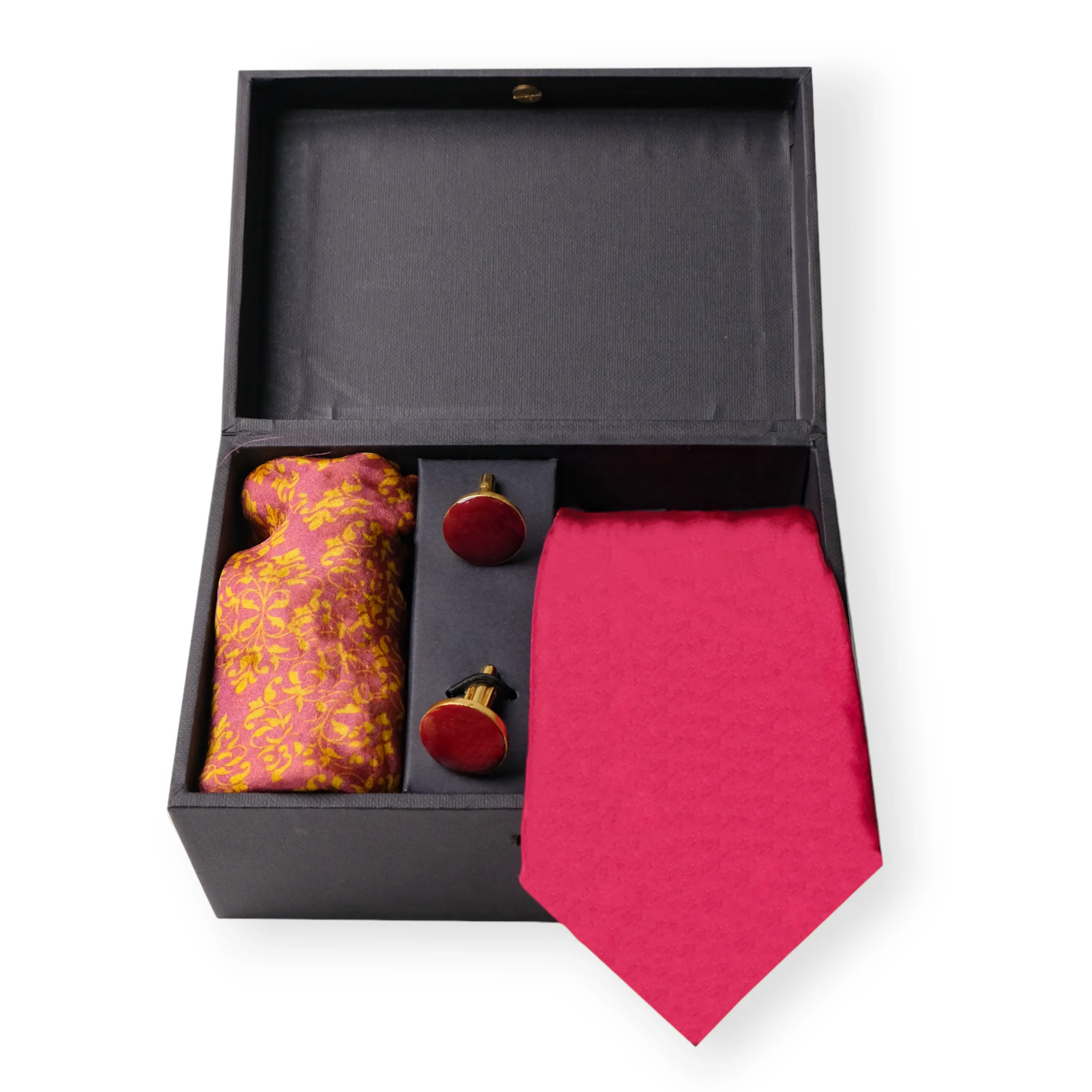 Chokore Special 3-in-1 Gift Set for Him & Her (Women’s Silk Stole, Necktie, & Cufflinks)