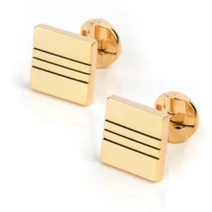 Classic Gold with Black Lines Cufflinks