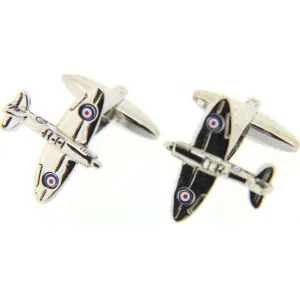 David Van Hagen Finely Detailed Spitfire Cufflinks - Silver