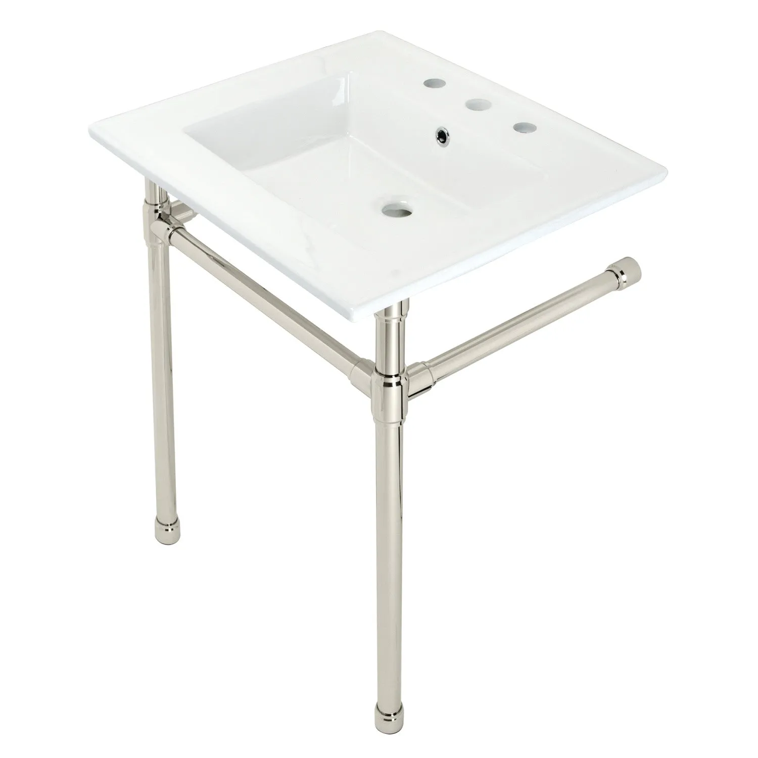 Dreyfuss KVPB25227W86 Console Sink, White/Polished Nickel