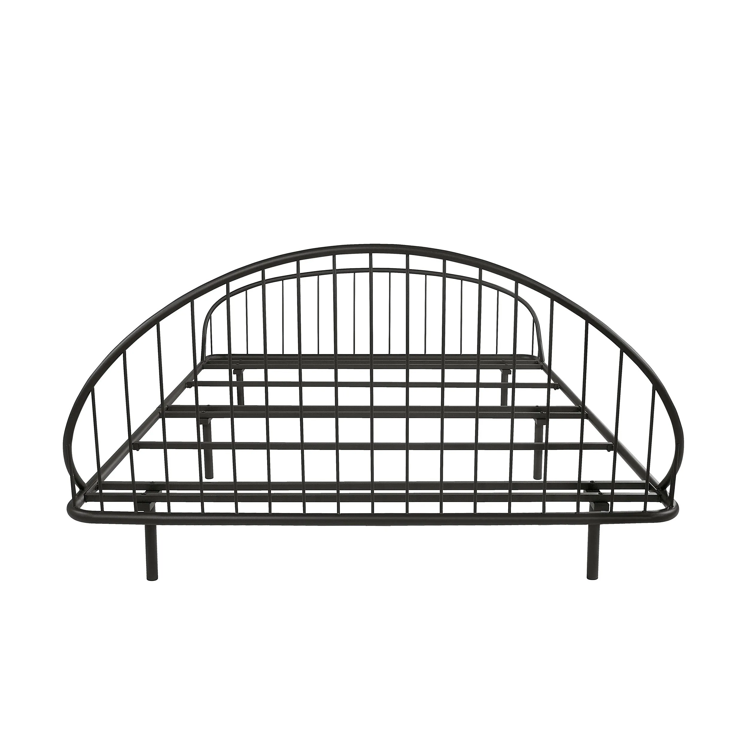 Duke Curved Metal Powder Coated Bed Frame, No Box Spring Needed