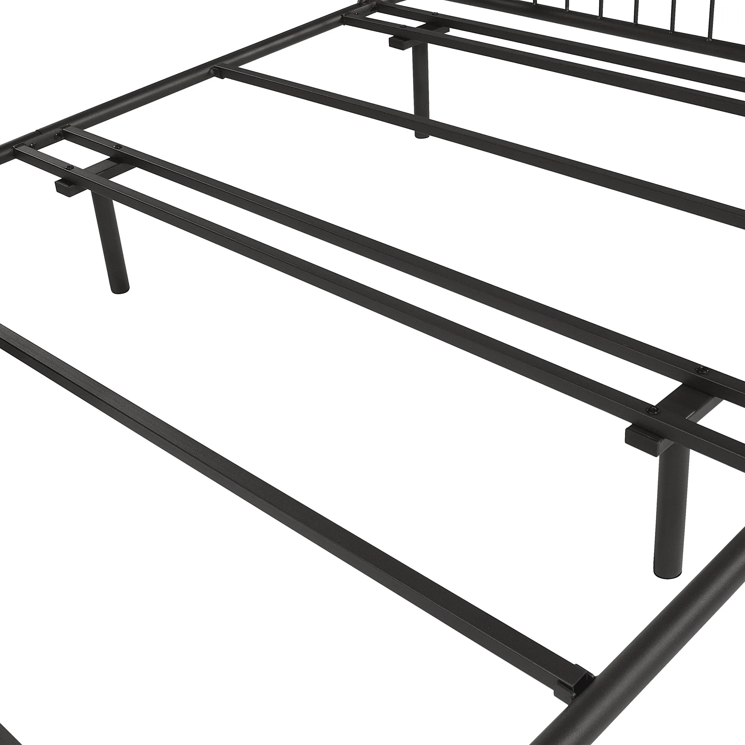 Duke Curved Metal Powder Coated Bed Frame, No Box Spring Needed