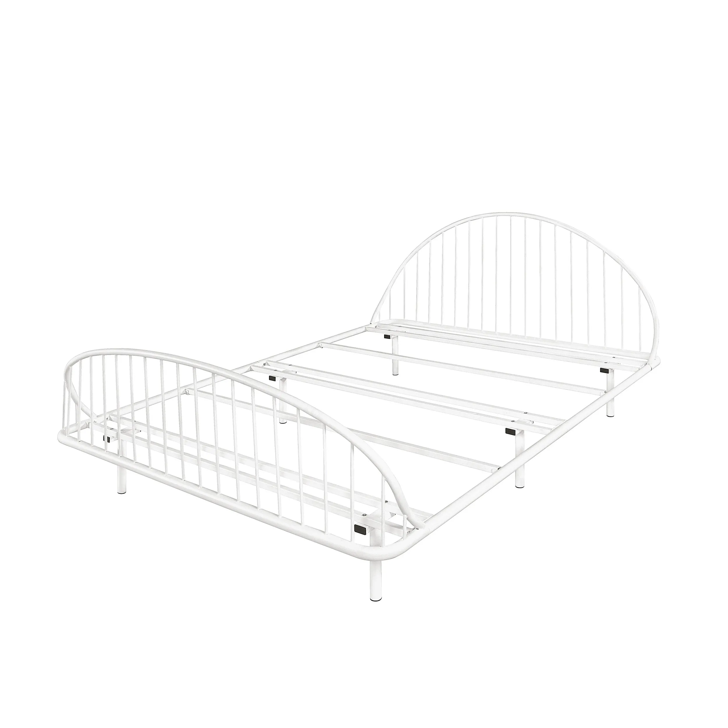 Duke Curved Metal Powder Coated Bed Frame, No Box Spring Needed