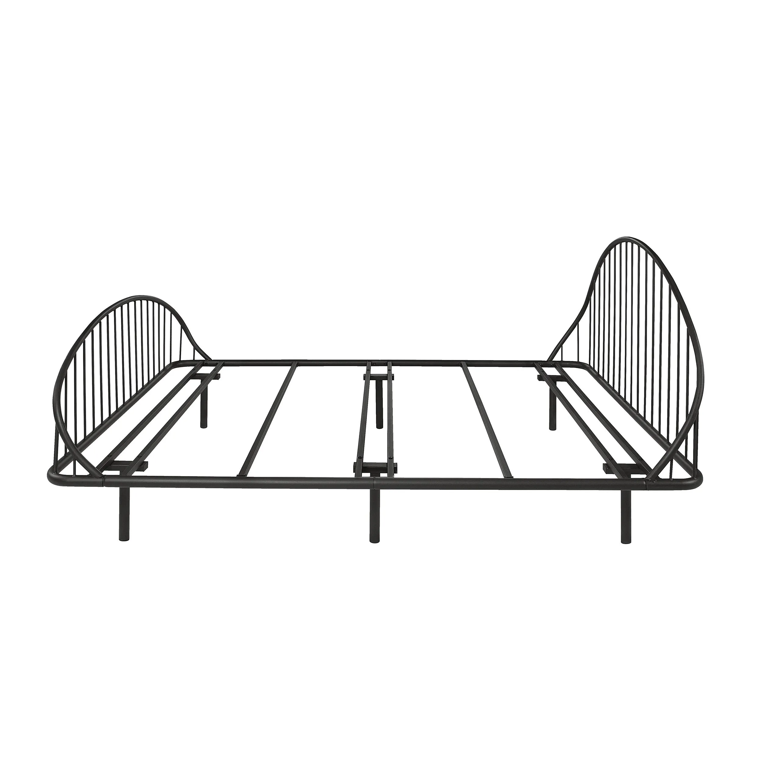 Duke Curved Metal Powder Coated Bed Frame, No Box Spring Needed