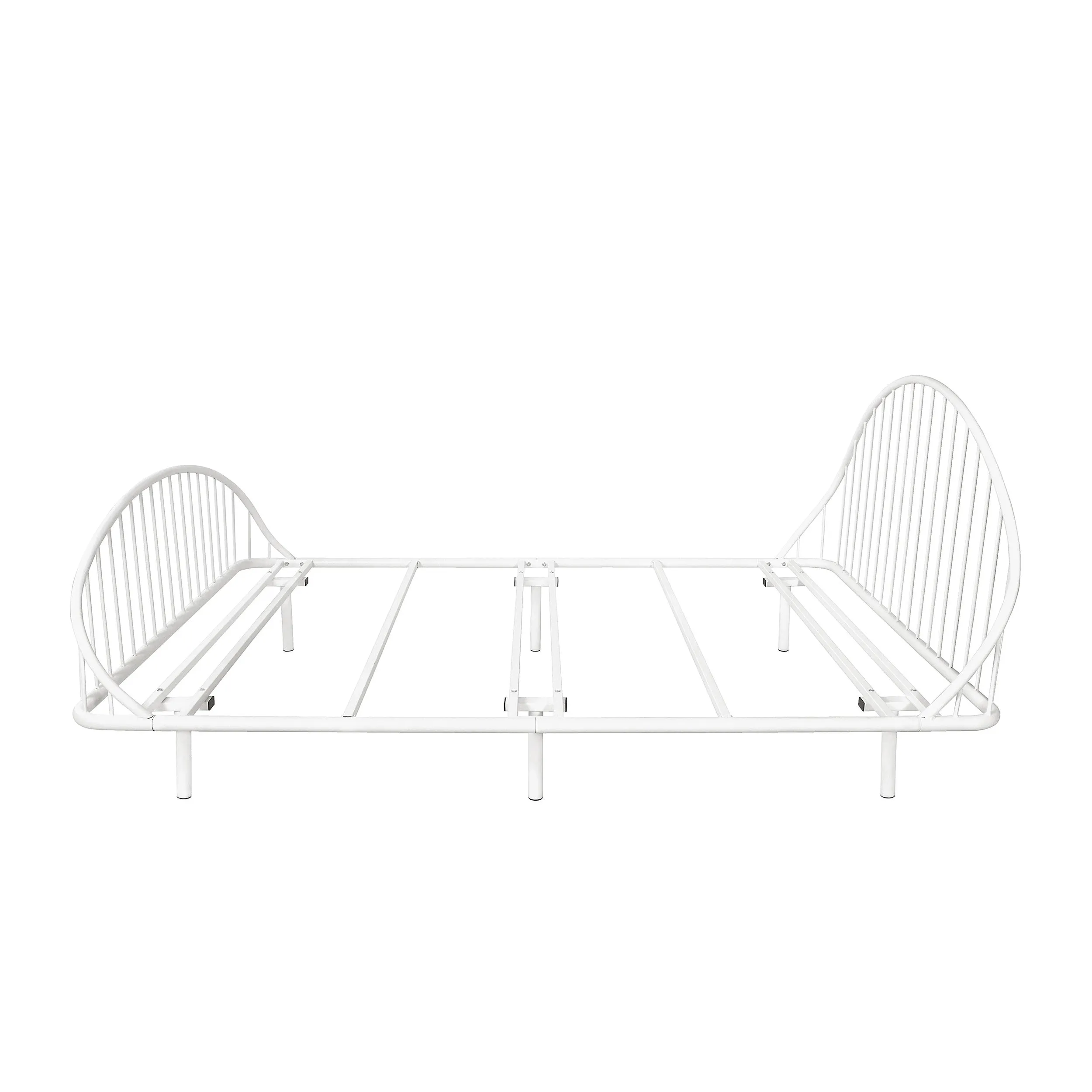 Duke Curved Metal Powder Coated Bed Frame, No Box Spring Needed