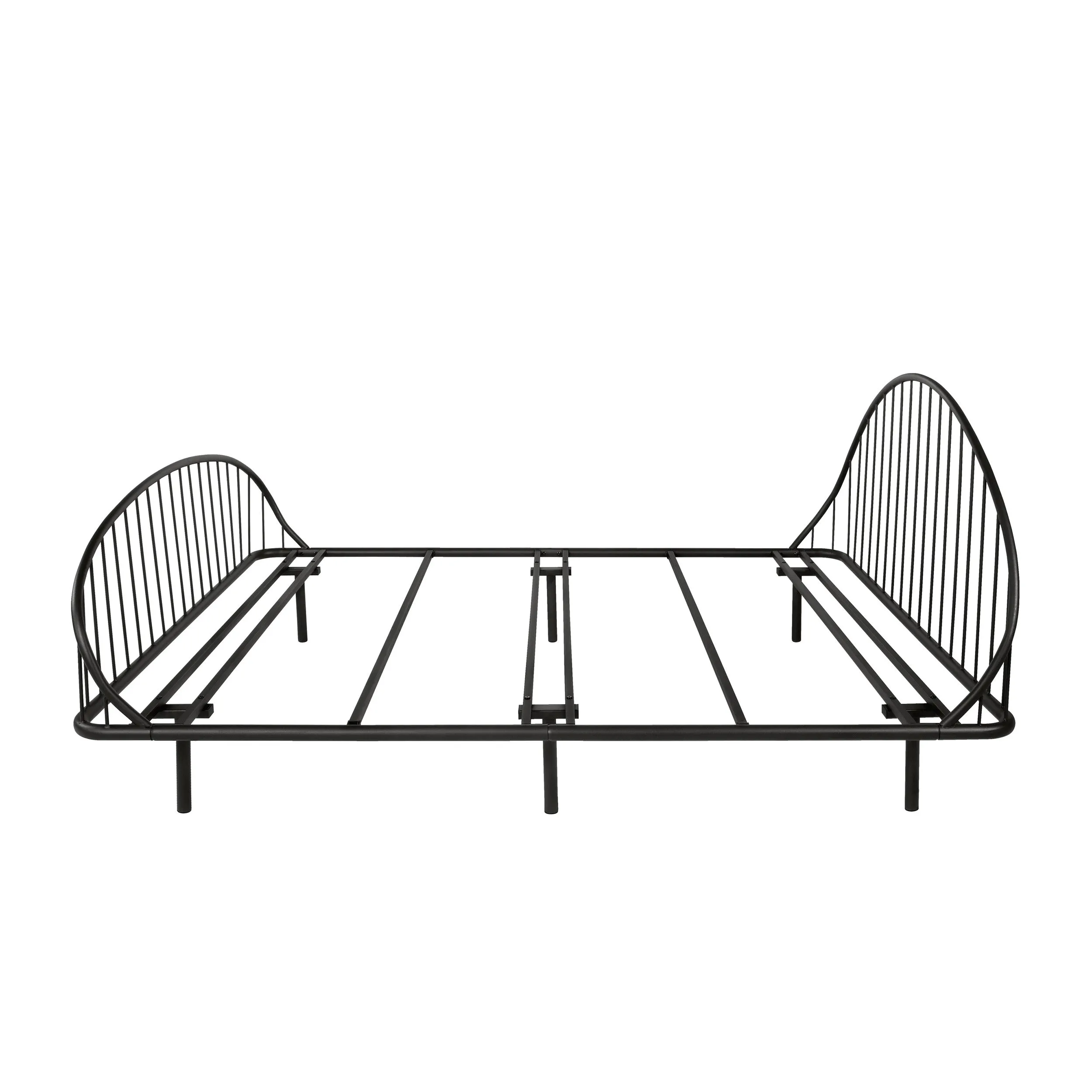 Duke Curved Metal Powder Coated Bed Frame, No Box Spring Needed