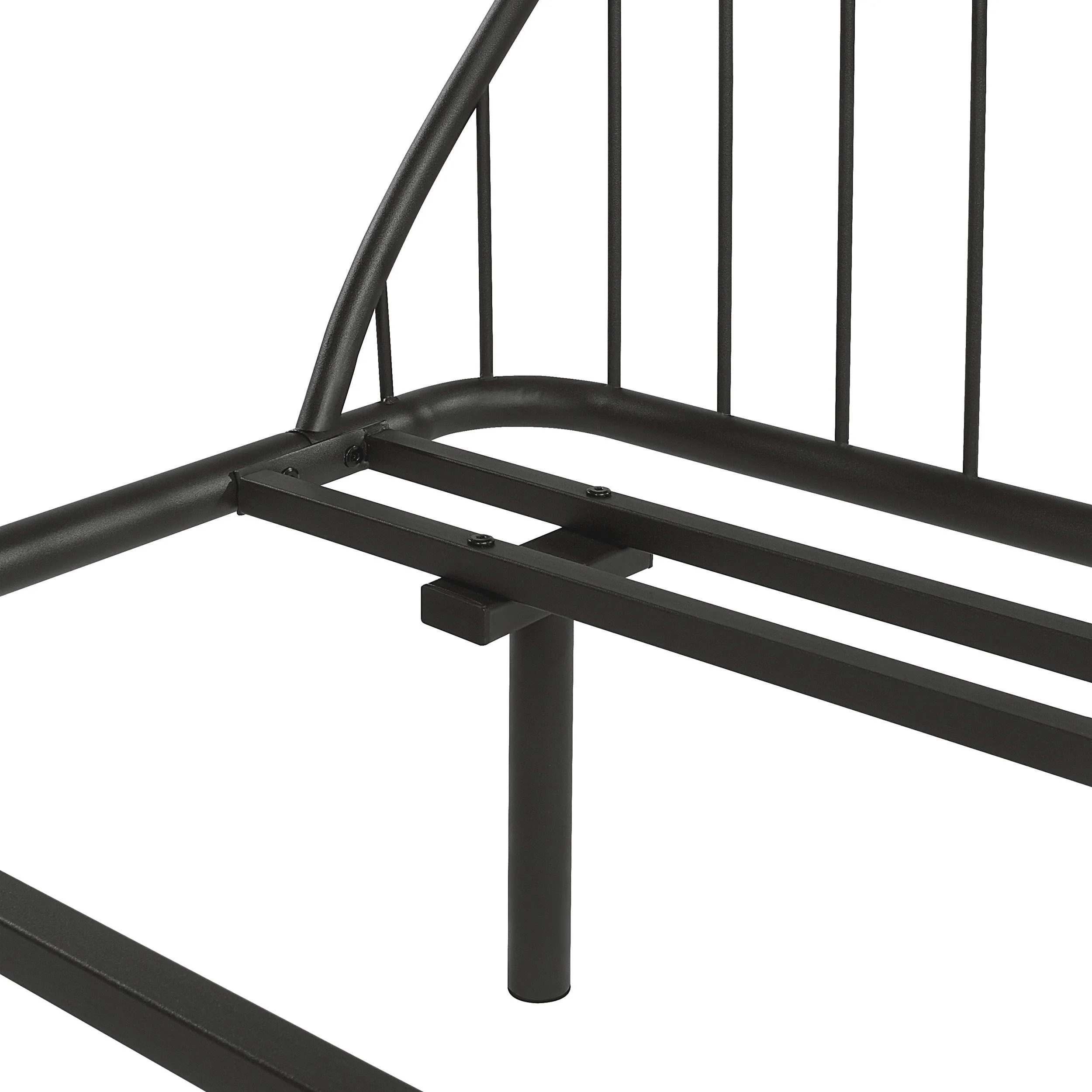 Duke Curved Metal Powder Coated Bed Frame, No Box Spring Needed