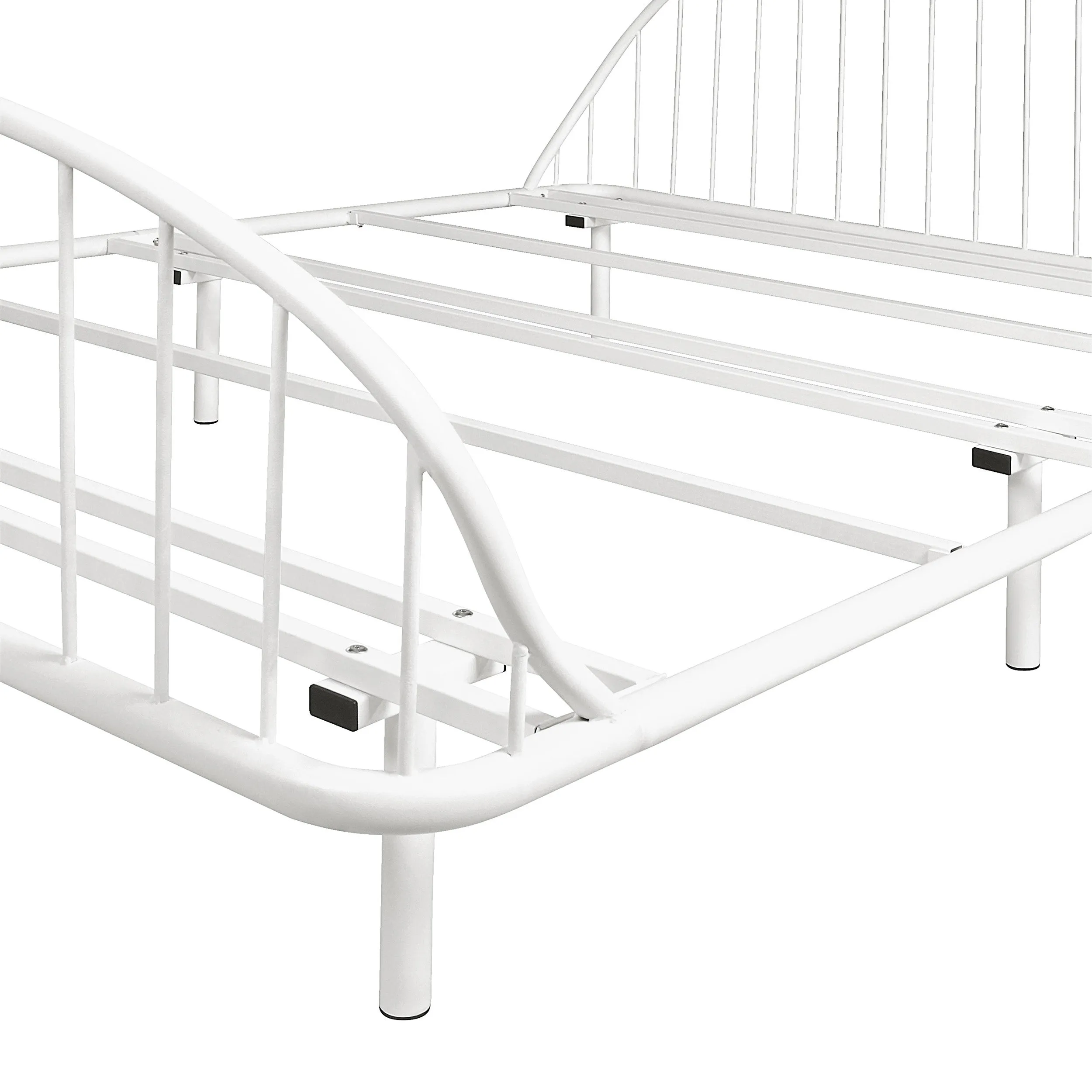 Duke Curved Metal Powder Coated Bed Frame, No Box Spring Needed