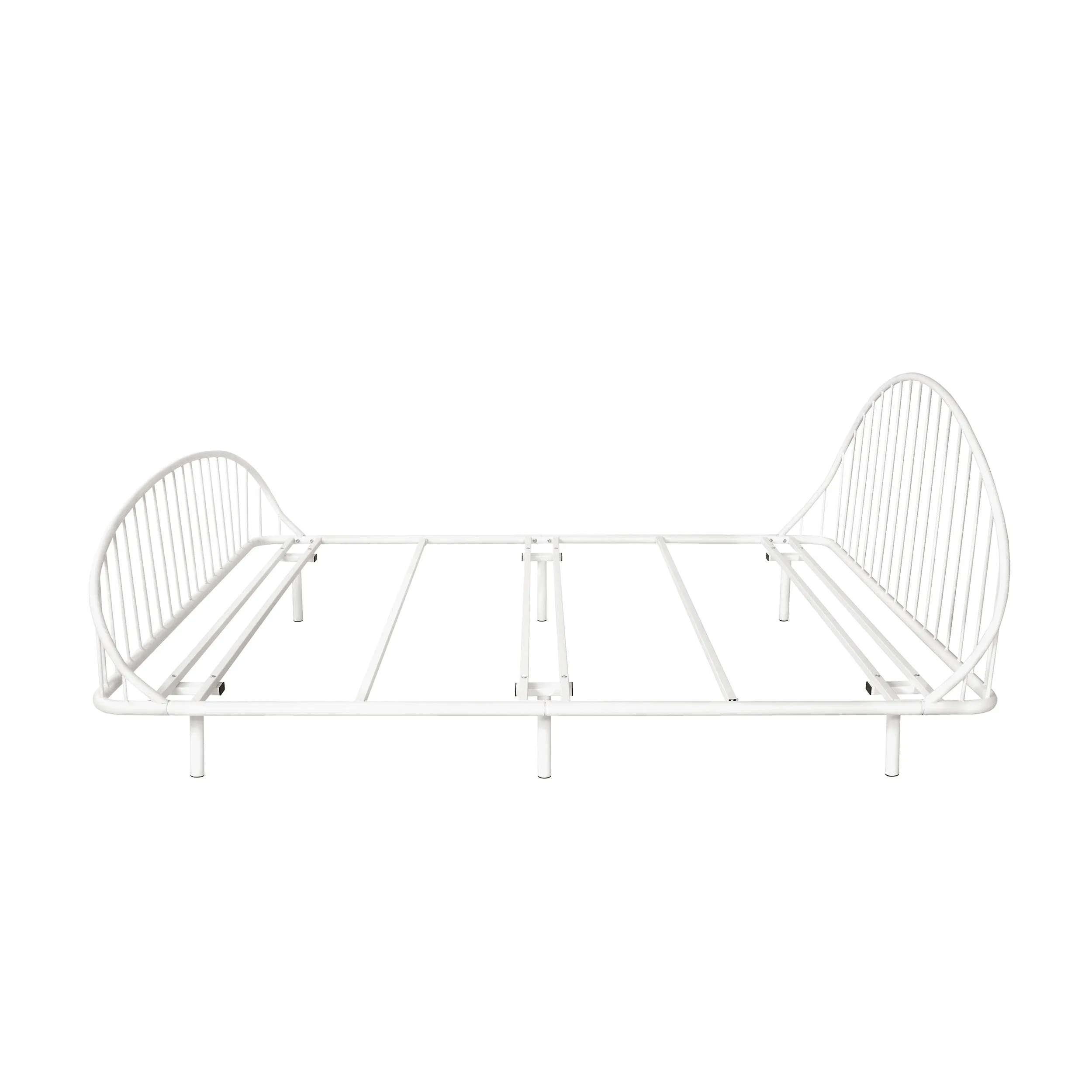 Duke Curved Metal Powder Coated Bed Frame, No Box Spring Needed