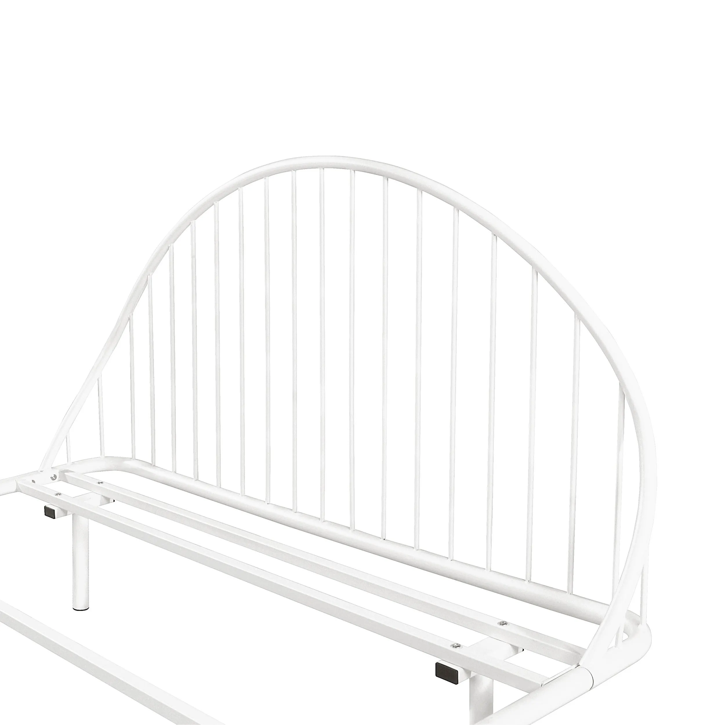 Duke Curved Metal Powder Coated Bed Frame, No Box Spring Needed