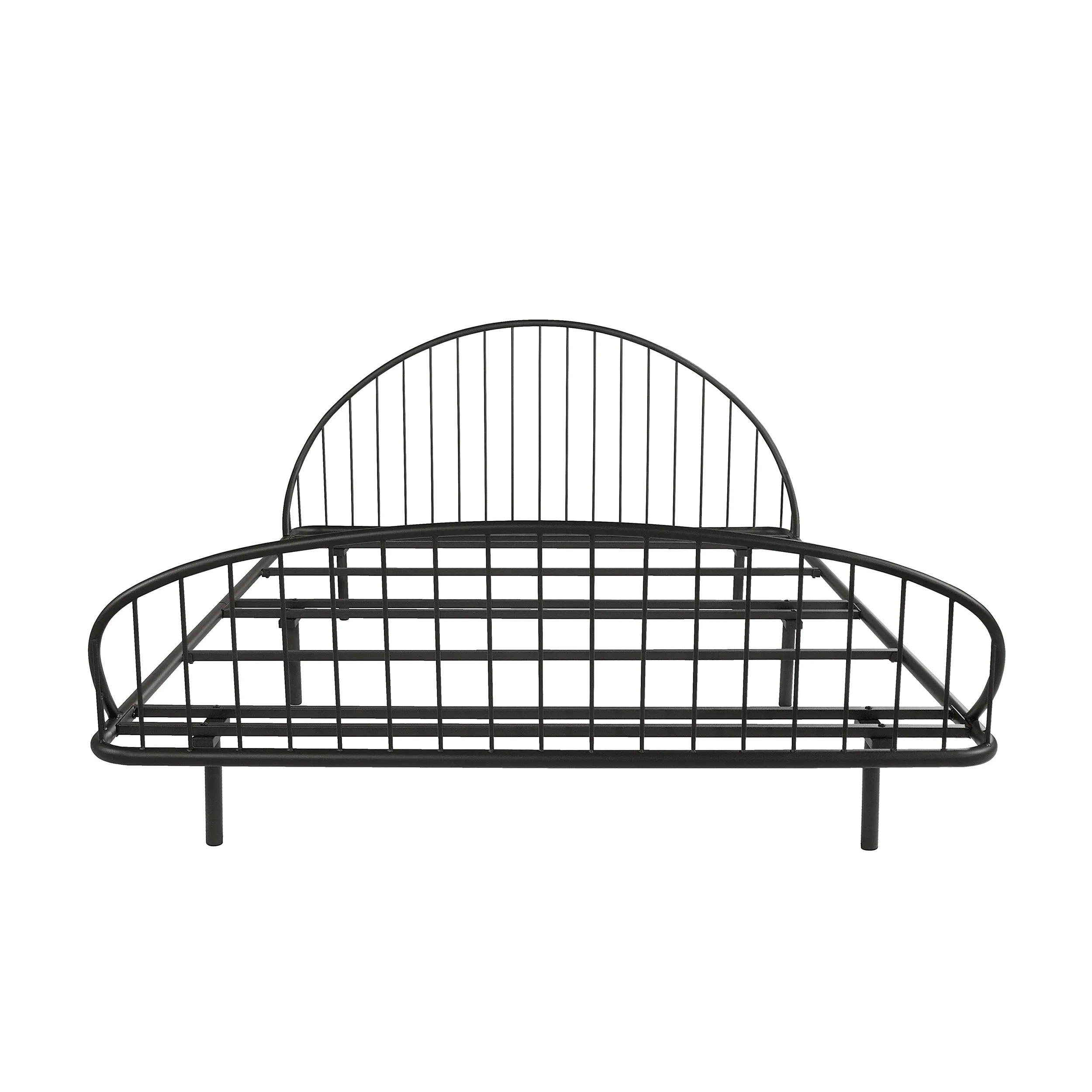 Duke Curved Metal Powder Coated Bed Frame, No Box Spring Needed