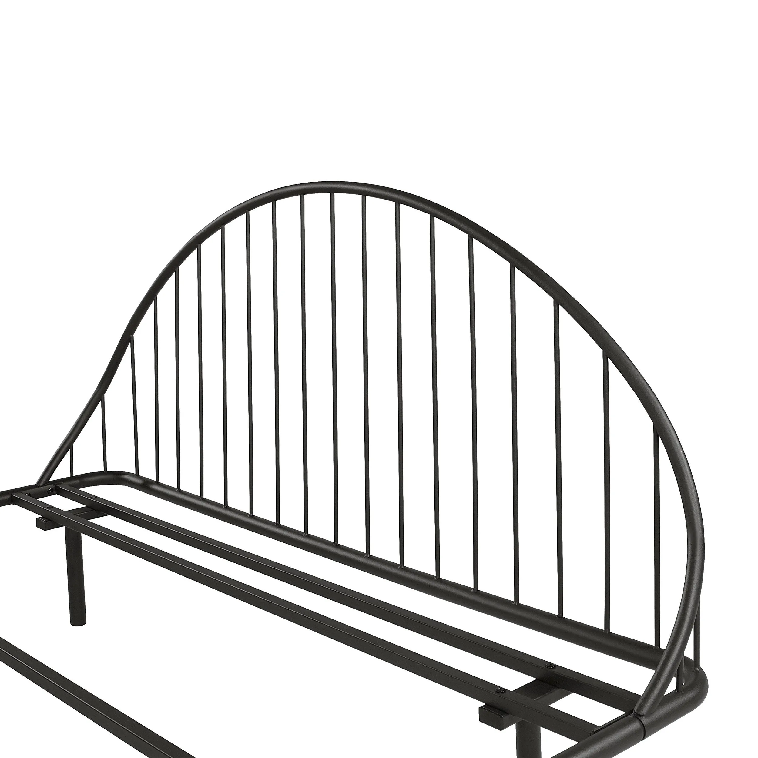 Duke Curved Metal Powder Coated Bed Frame, No Box Spring Needed