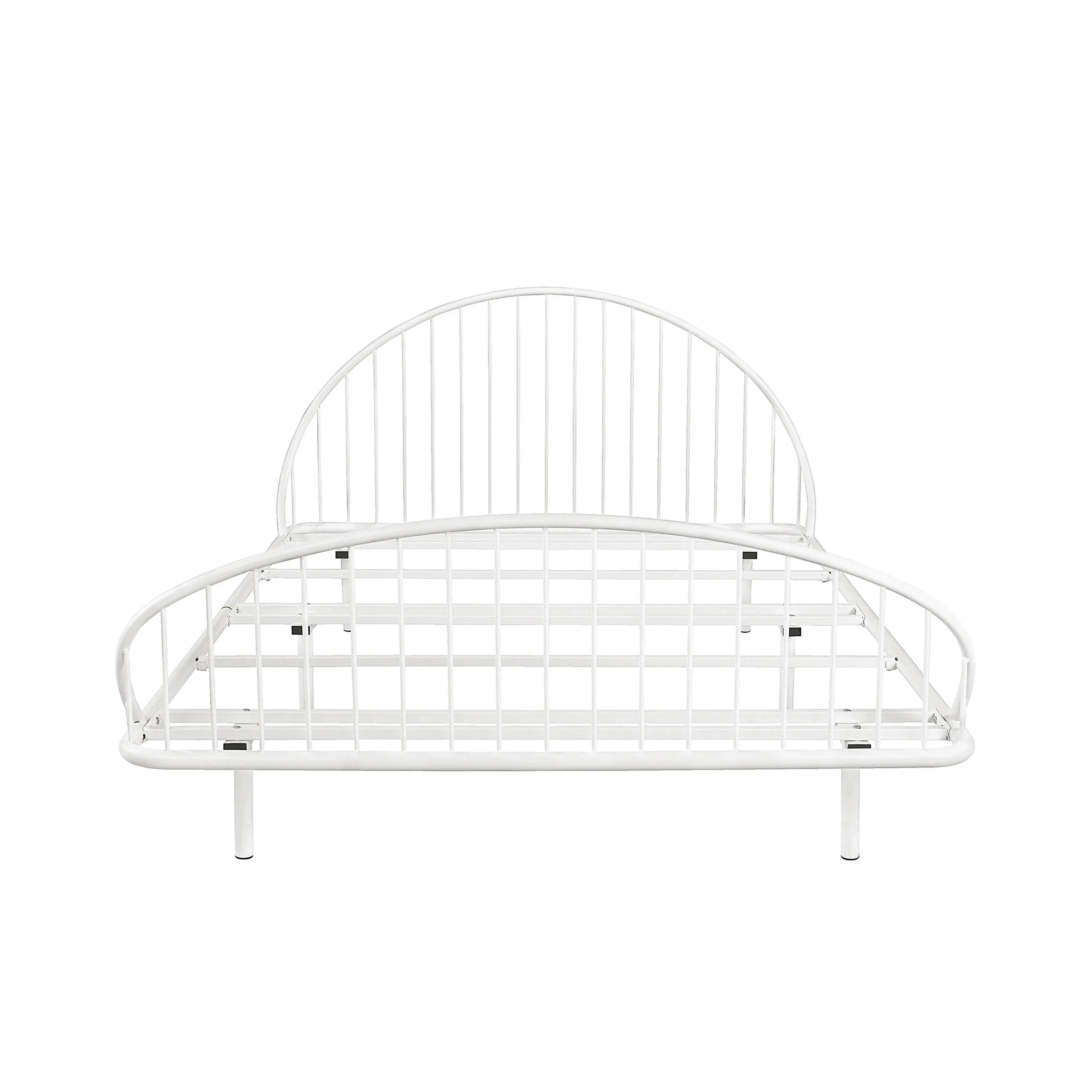 Duke Curved Metal Powder Coated Bed Frame, No Box Spring Needed