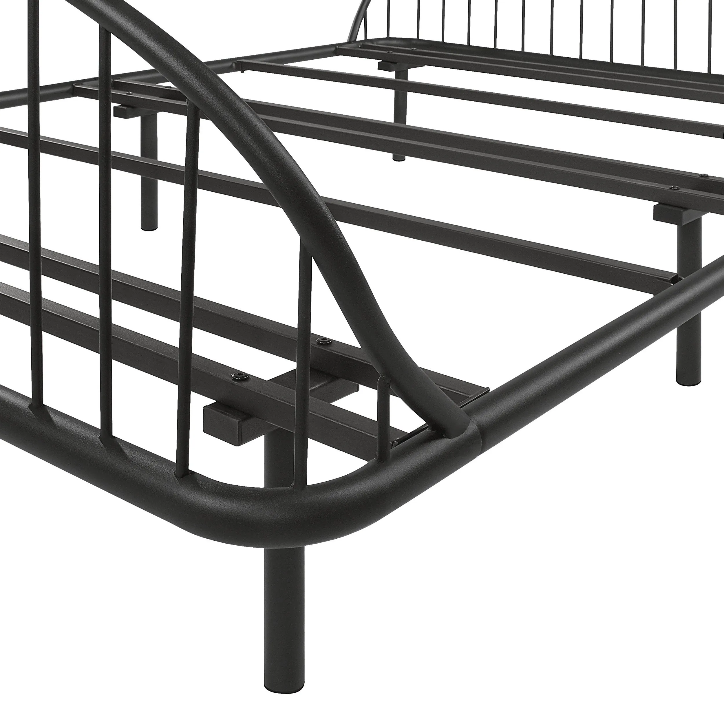 Duke Curved Metal Powder Coated Bed Frame, No Box Spring Needed